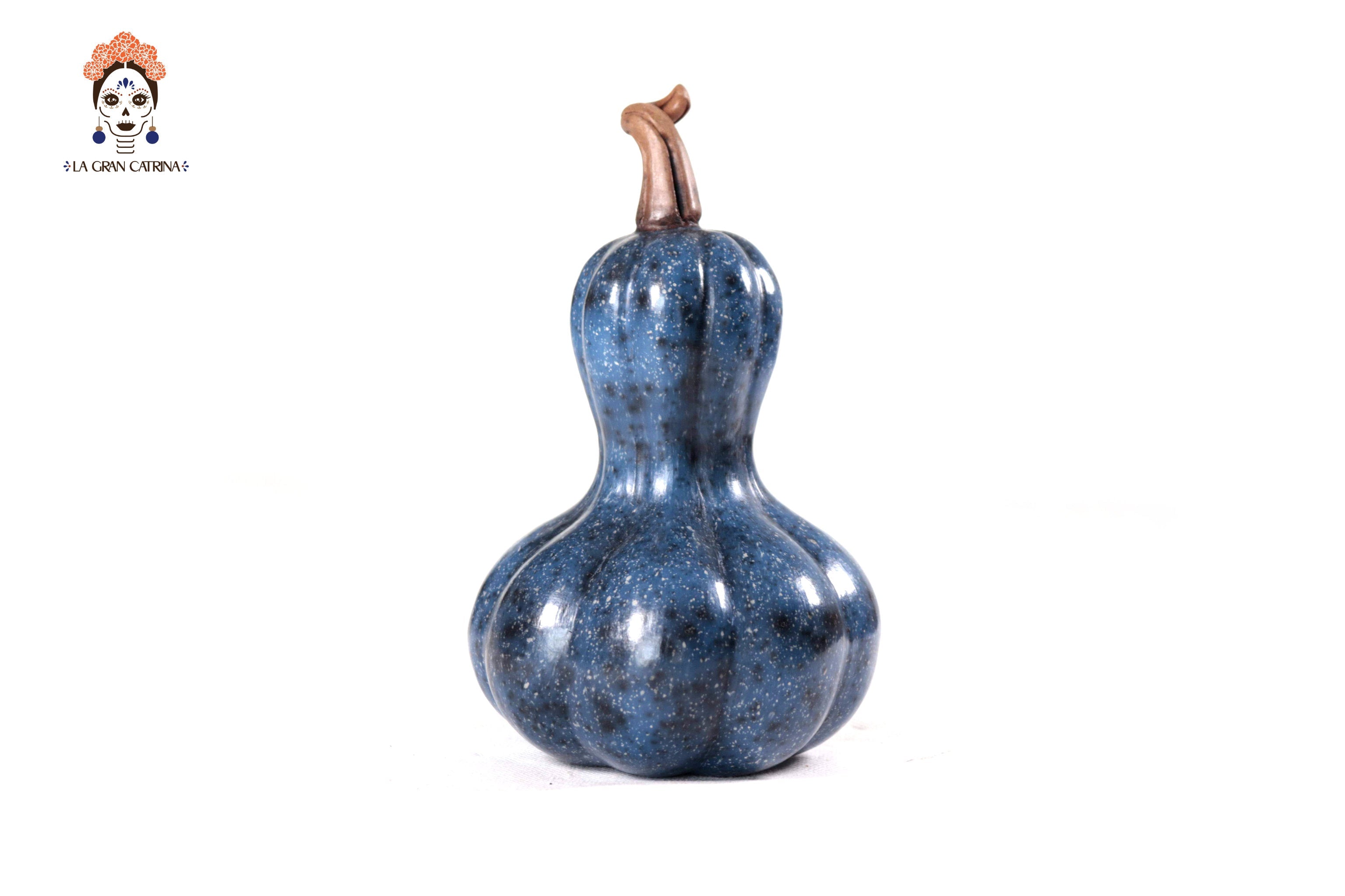 Set of 3 Pumpkins dark blue - 9.8 in. Trejo