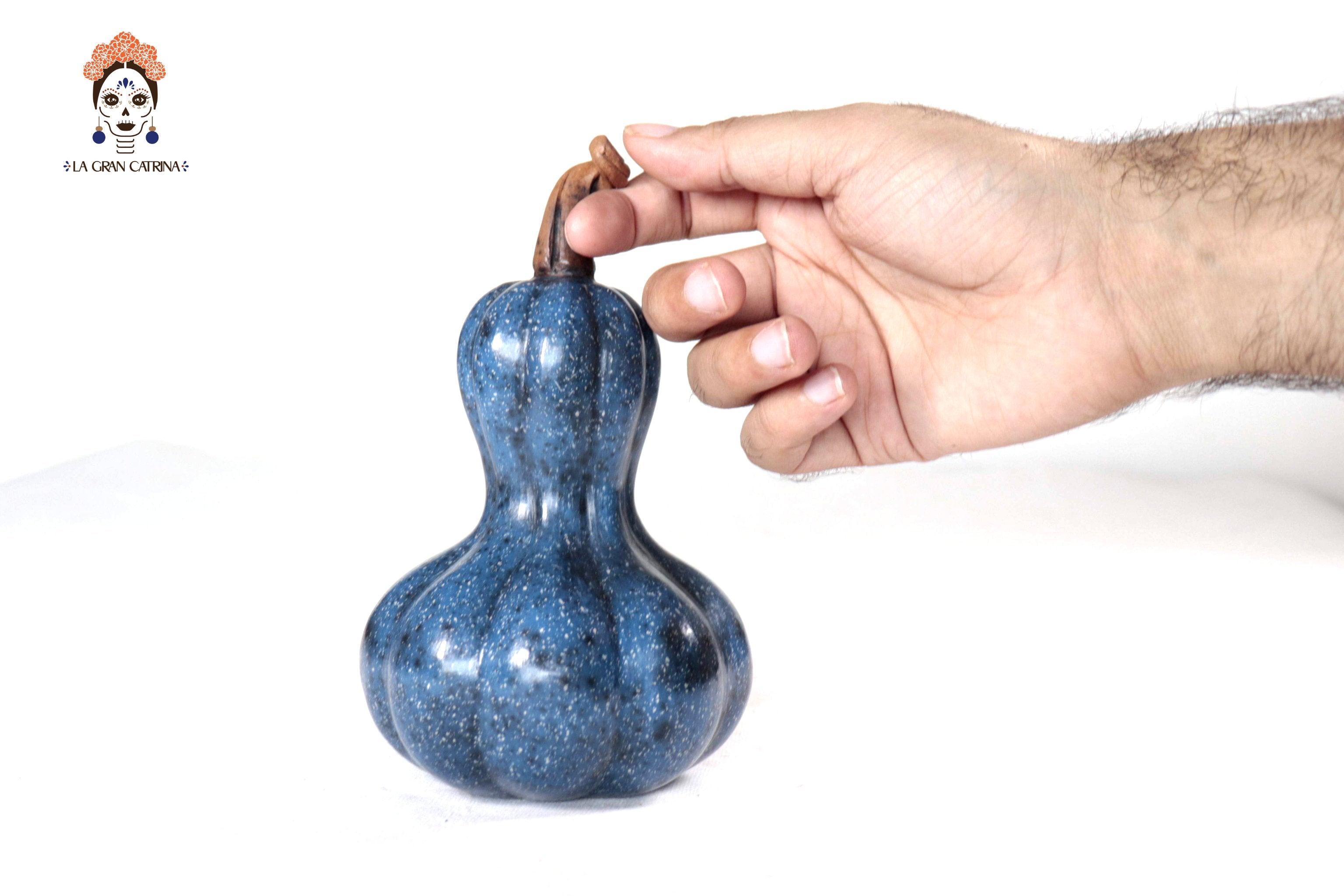 Set of 3 Pumpkins dark blue - 9.8 in. Trejo