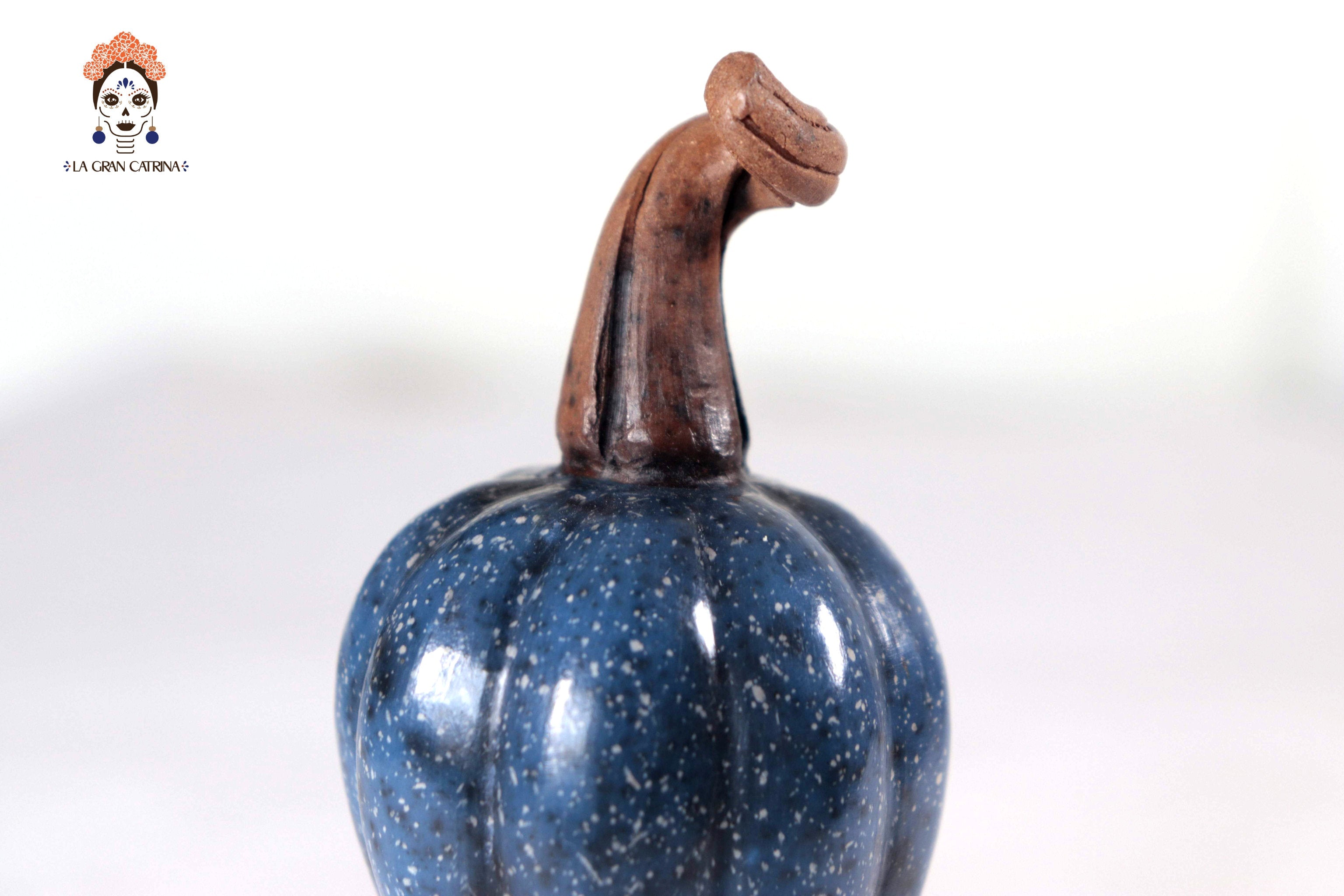 Set of 3 Pumpkins dark blue - 9.8 in. Trejo