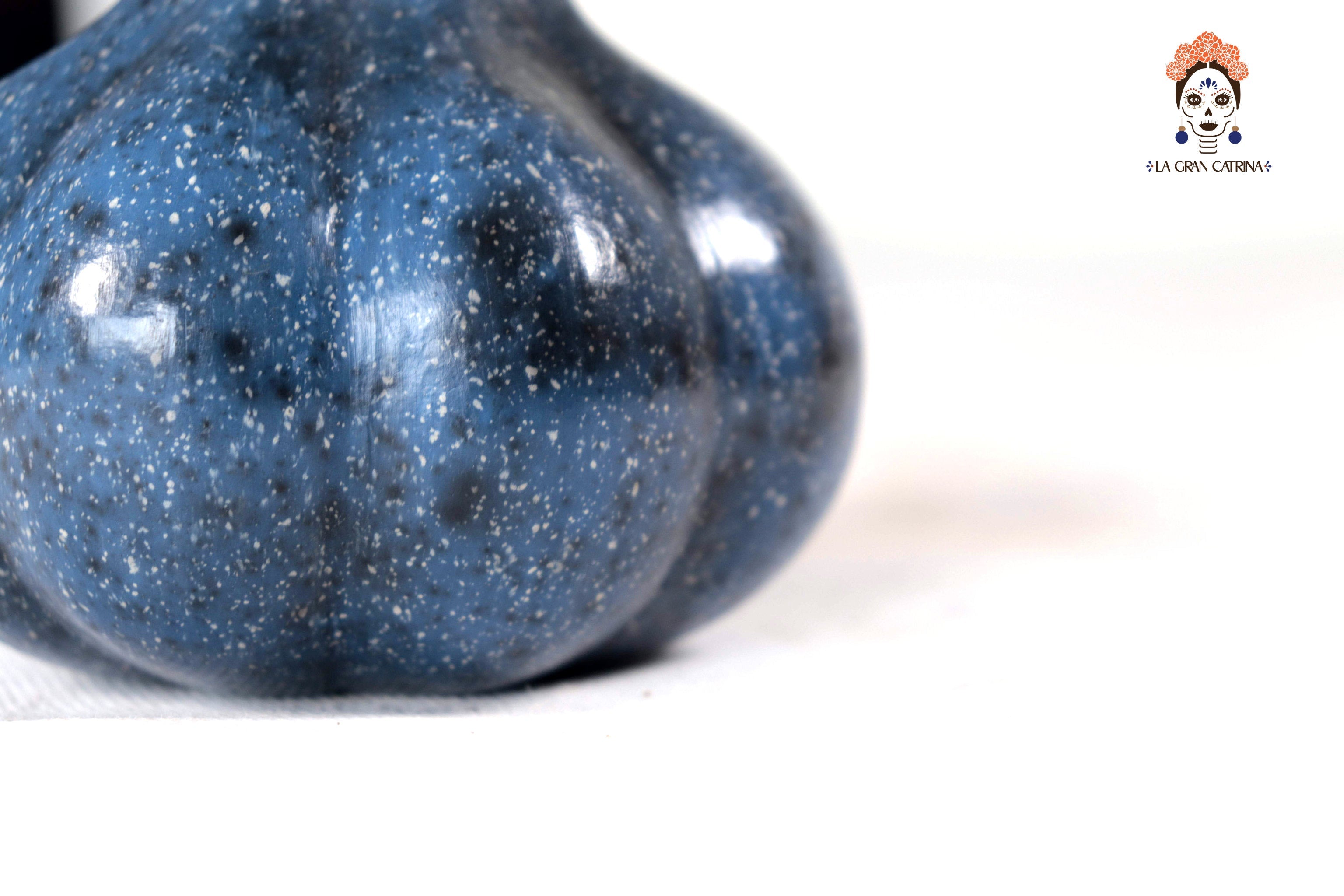 Set of 3 Pumpkins dark blue - 9.8 in. Trejo