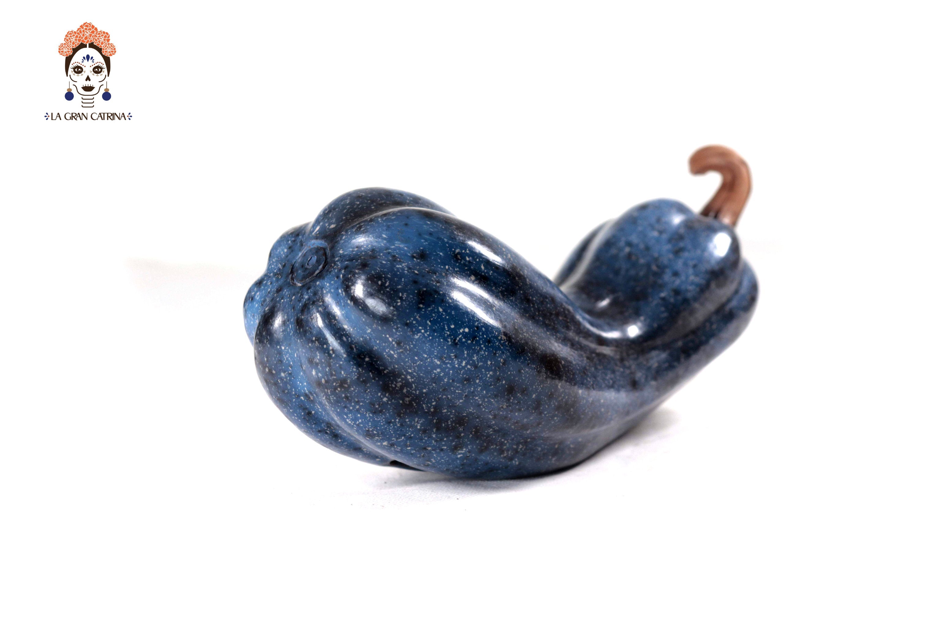 Set of 3 Pumpkins dark blue - 9.8 in. Trejo