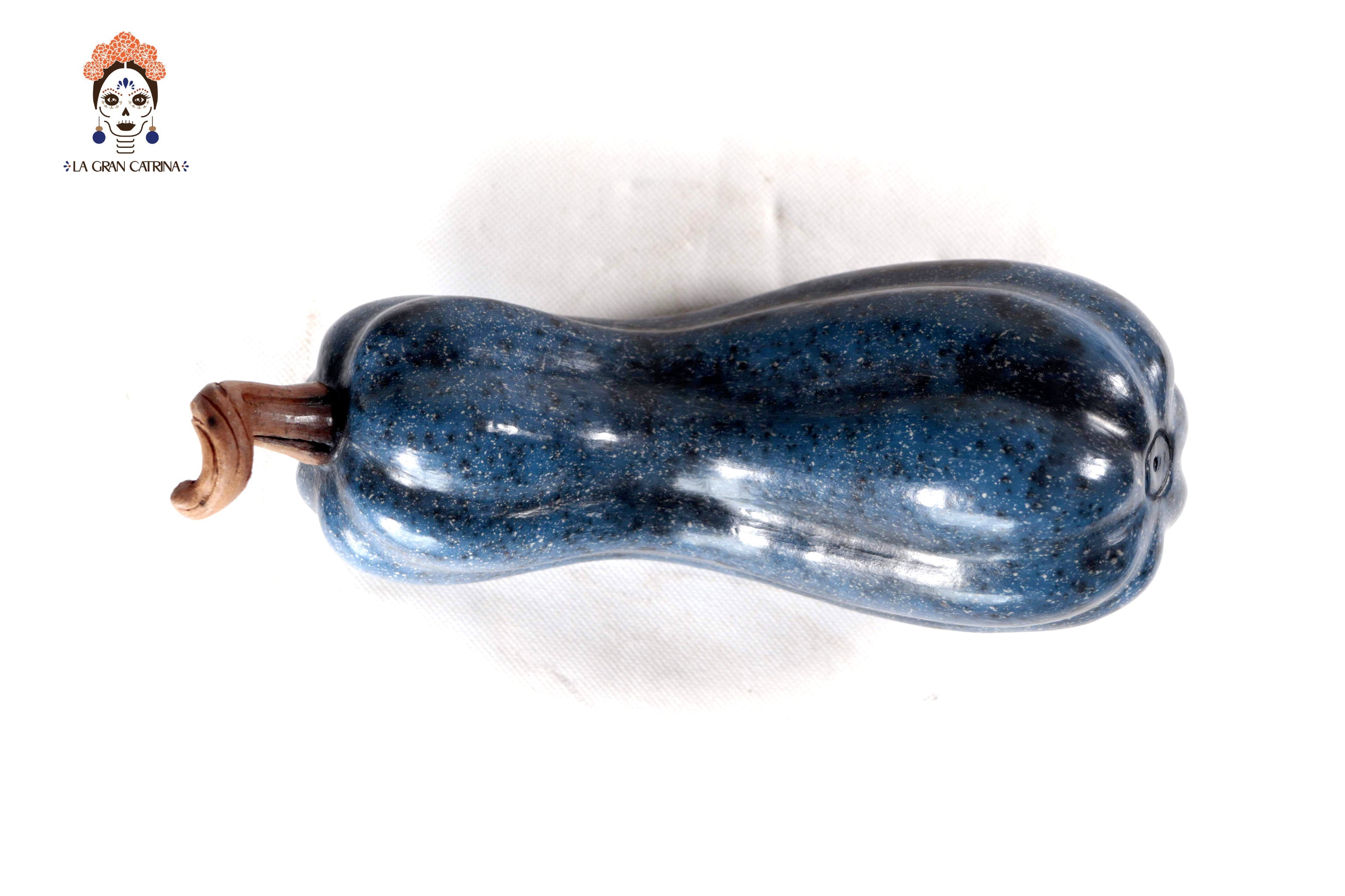 Set of 3 Pumpkins dark blue - 9.8 in. Trejo