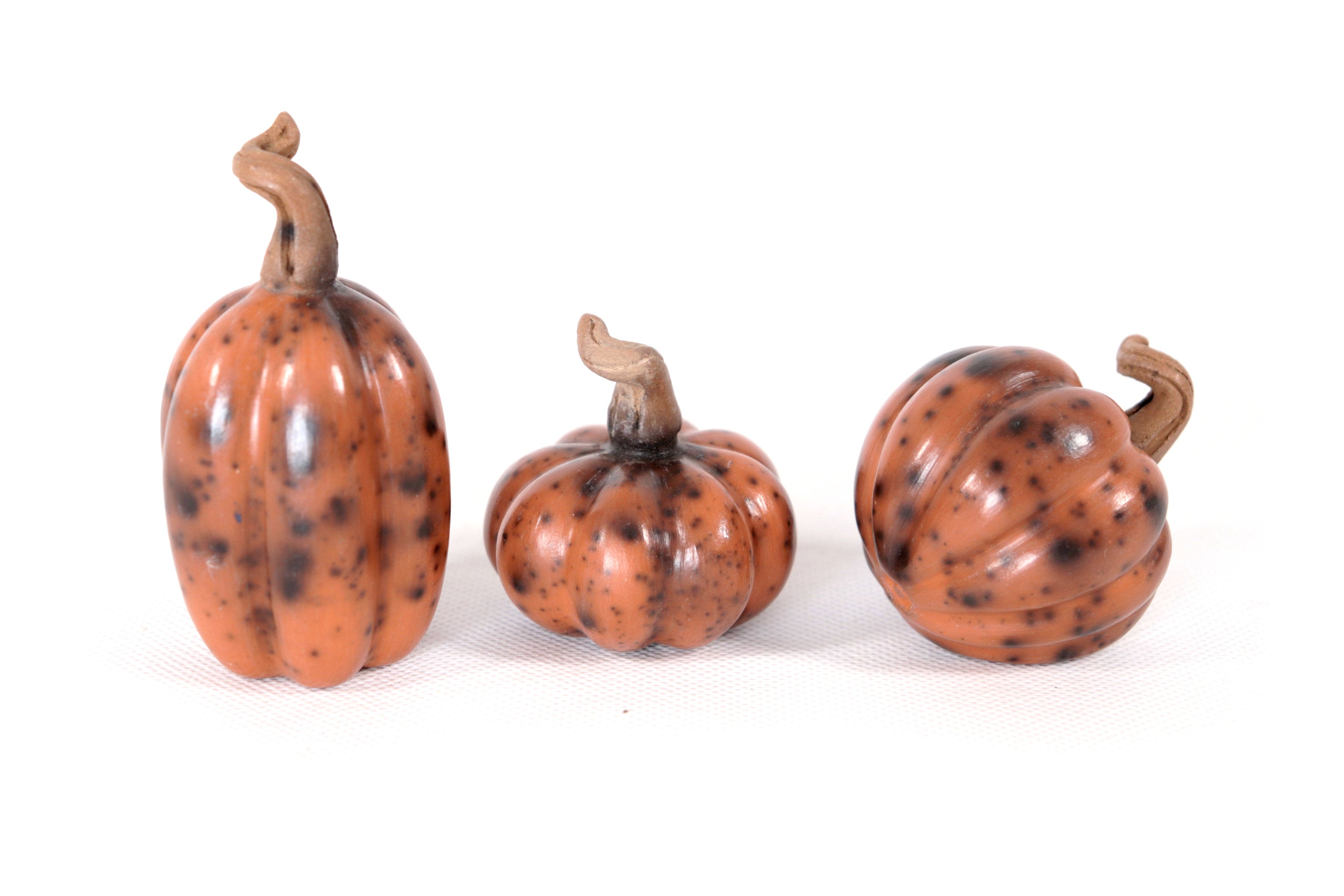 Set of 3 Pumpkins reddish miniature Trejo