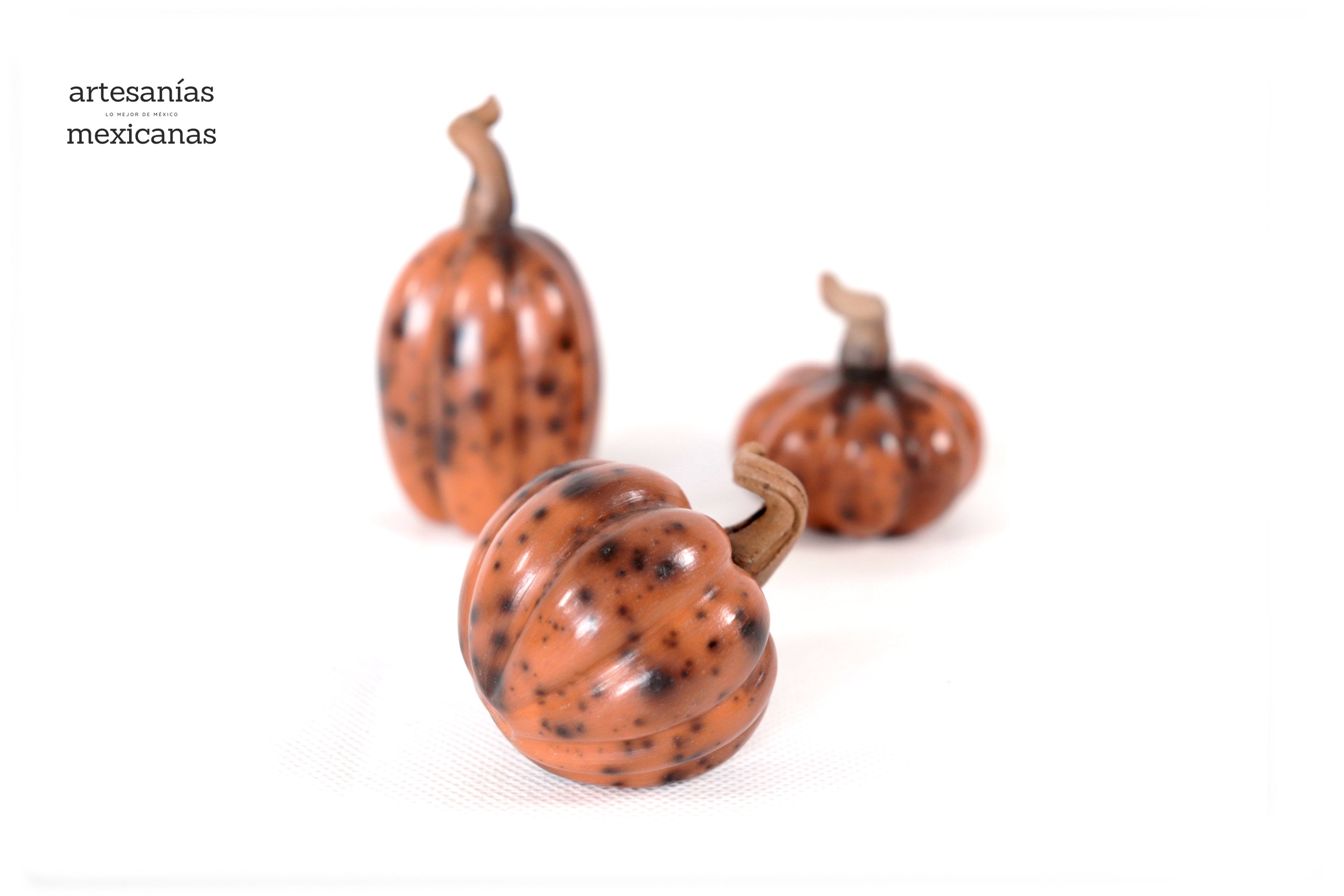Set of 3 Pumpkins reddish miniature Trejo