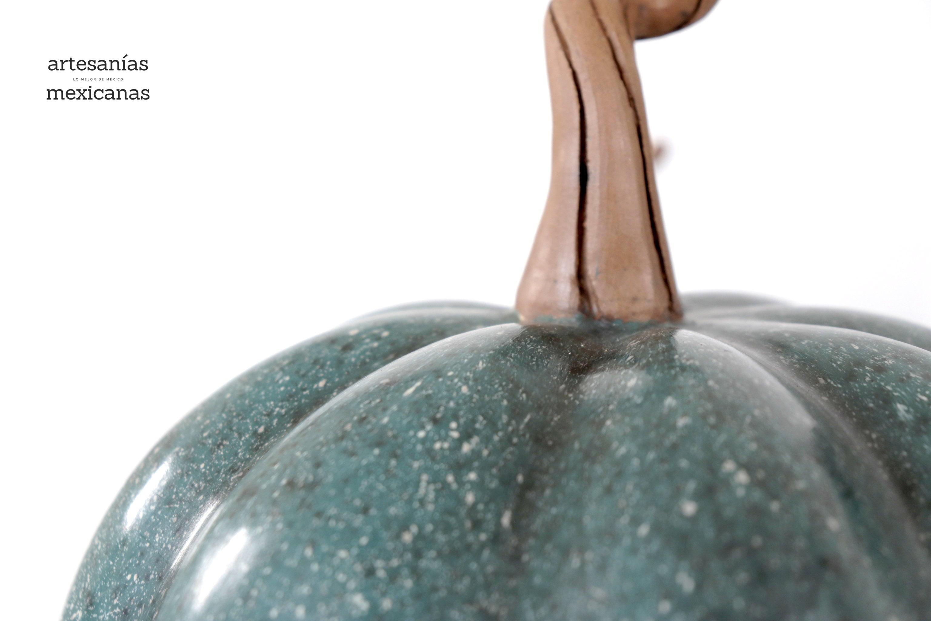 Set 3 Pumpkins Handcrafted Turquoise Marbled 14.1 in. Trejo