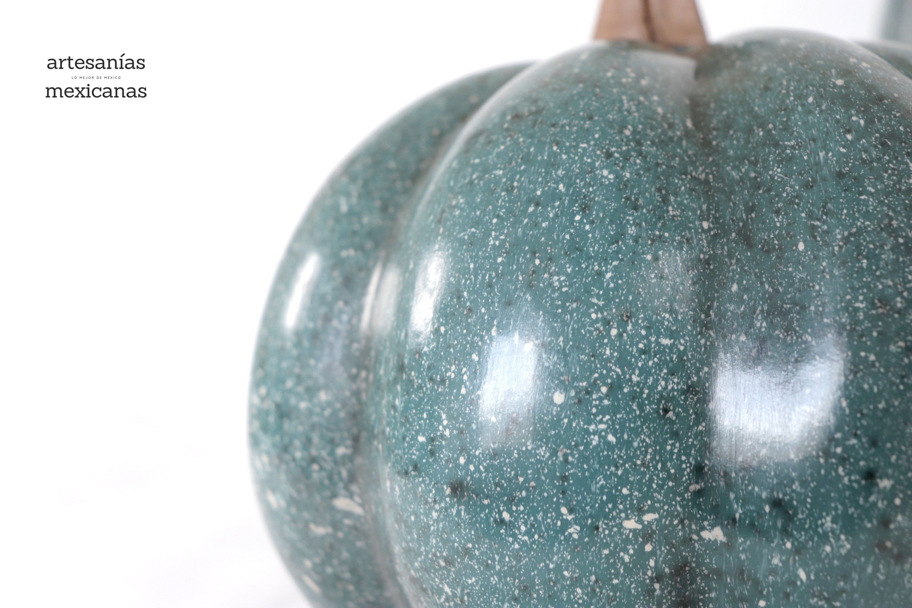 Set 3 Pumpkins Handcrafted Turquoise Marbled 14.1 in. Trejo