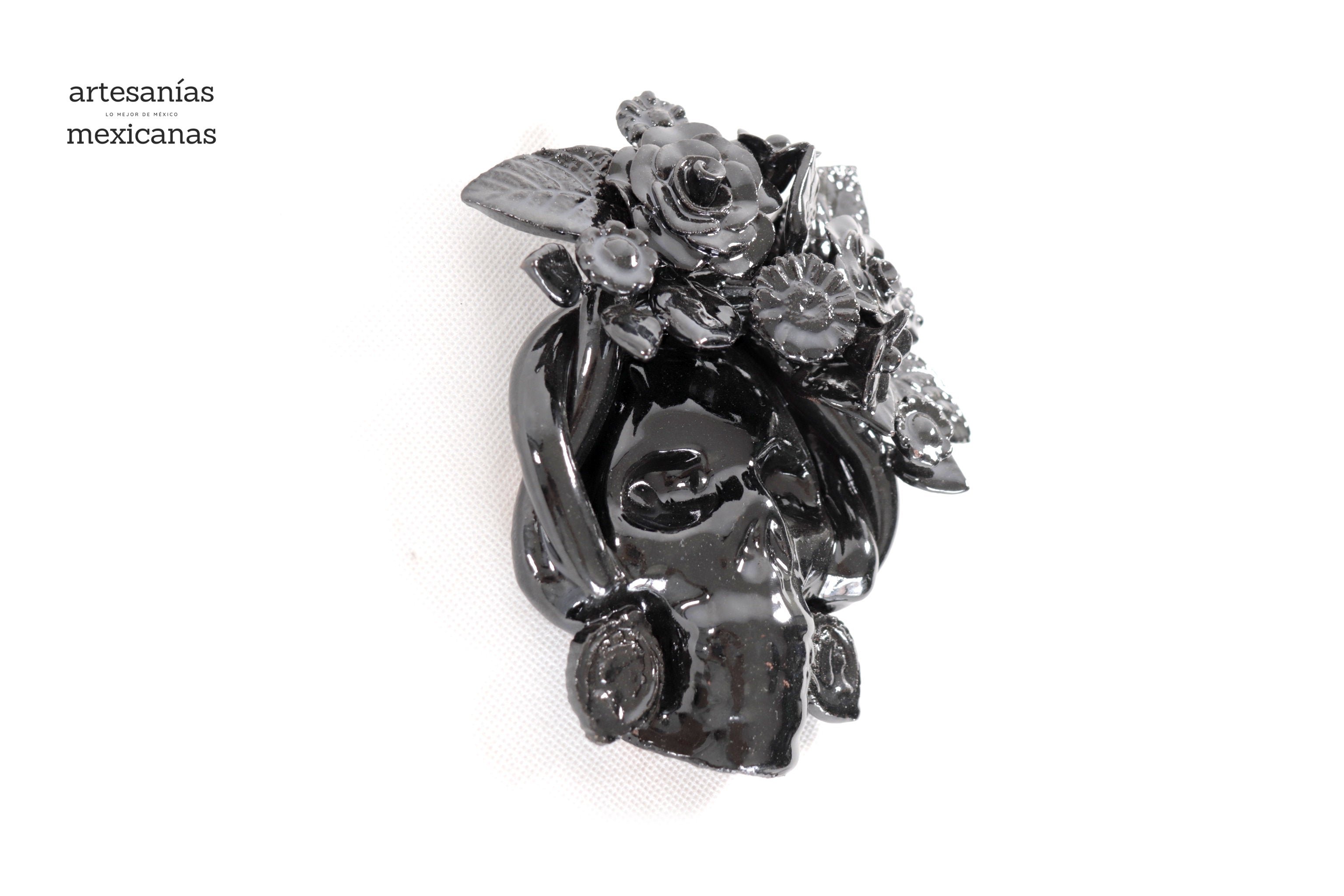 Skull black chica Wall I - Glazed Clay - 5.7 in. Tiru
