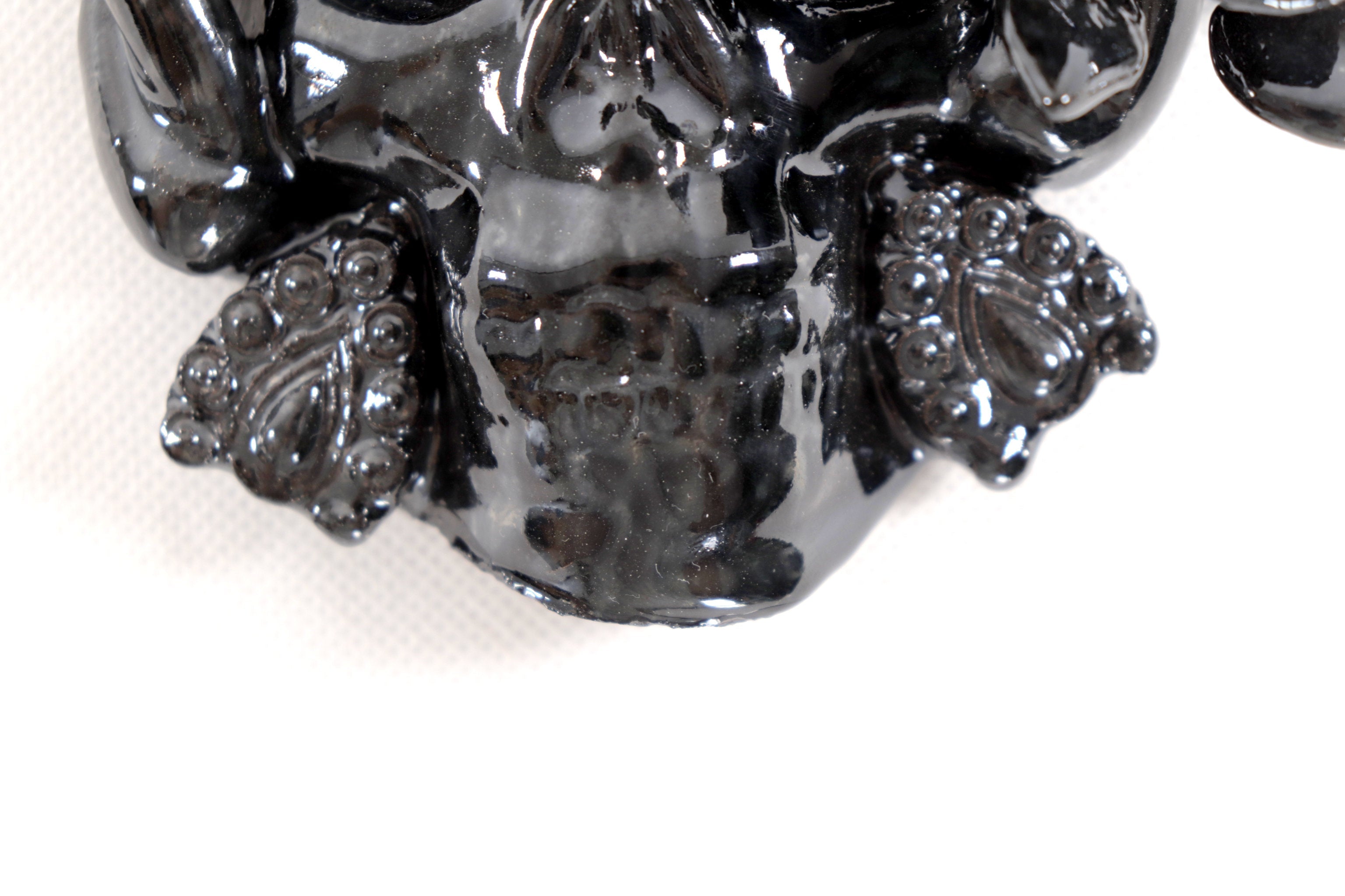 Skull black chica Wall Il - Glazed Clay - 5.7 in. Tiru