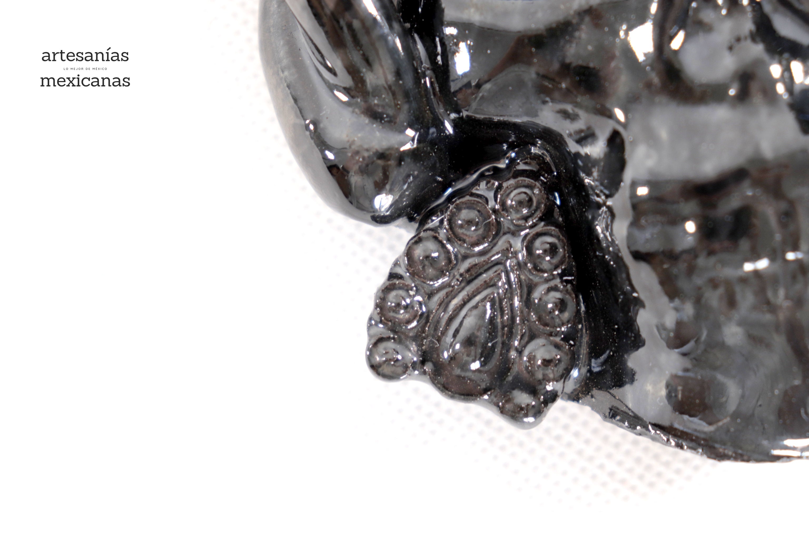 Skull black chica Wall Il - Glazed Clay - 5.7 in. Tiru