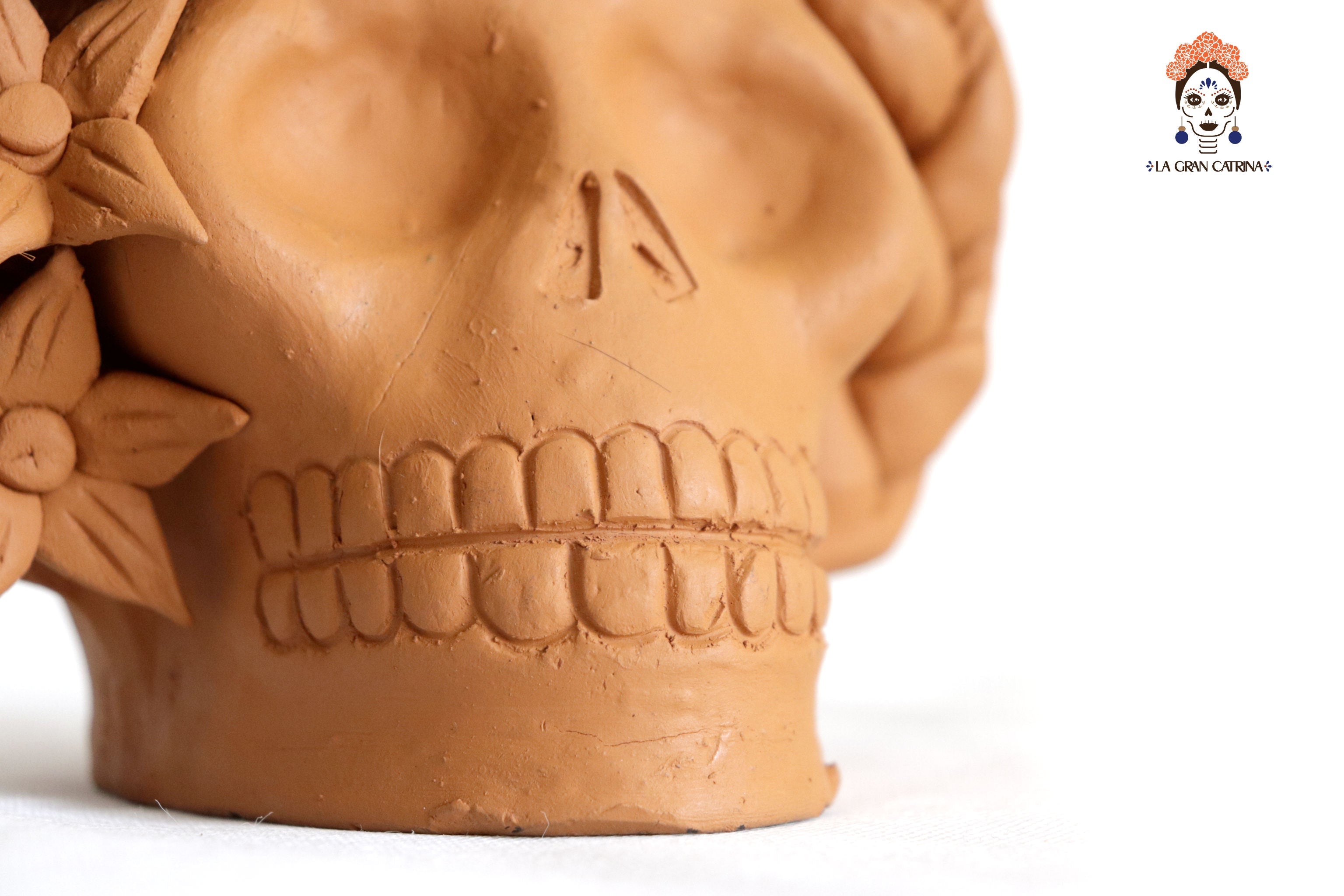 Trio of skulls - Planters medium orange Brenda Capula