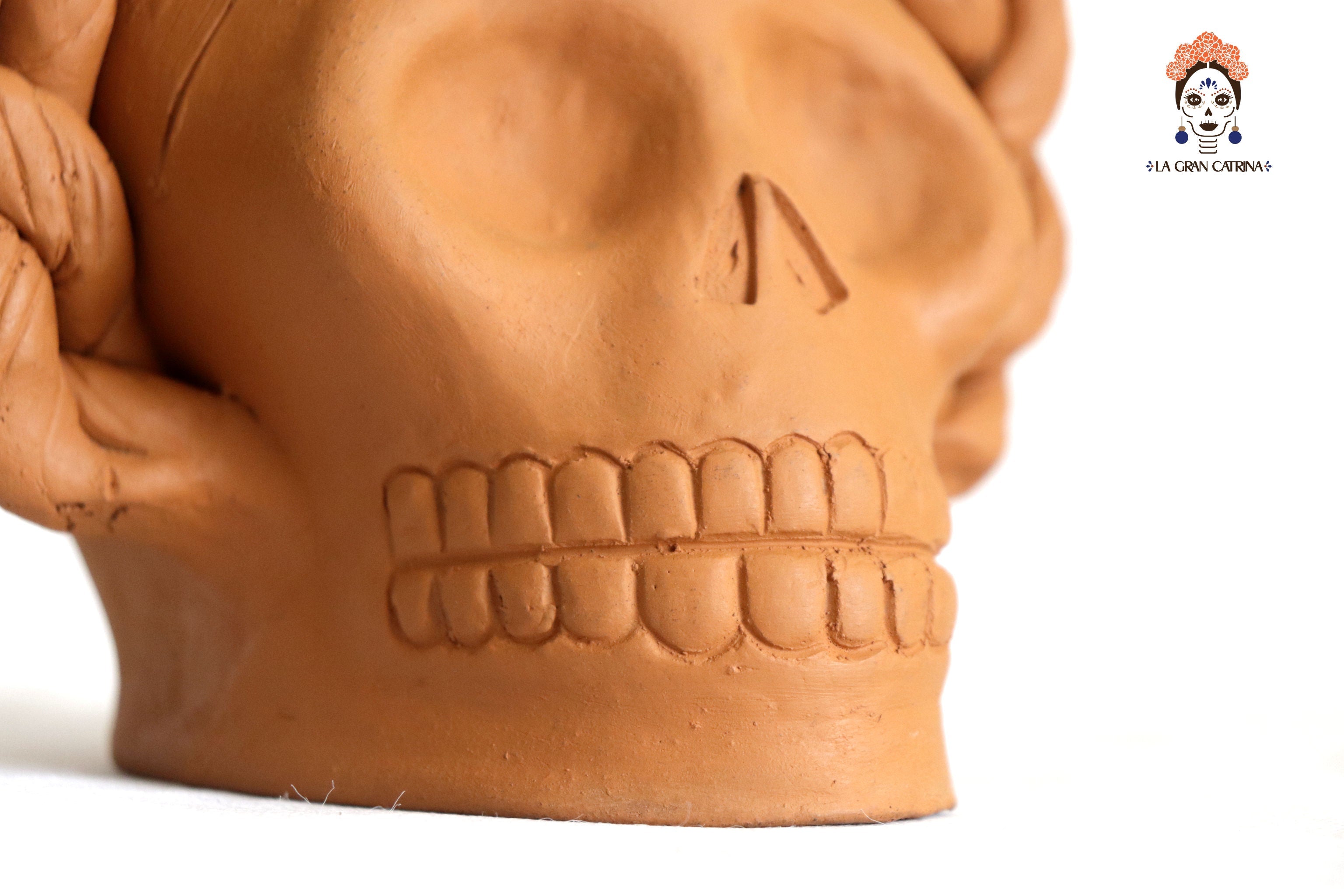 Trio of skulls - Planters medium orange Brenda Capula