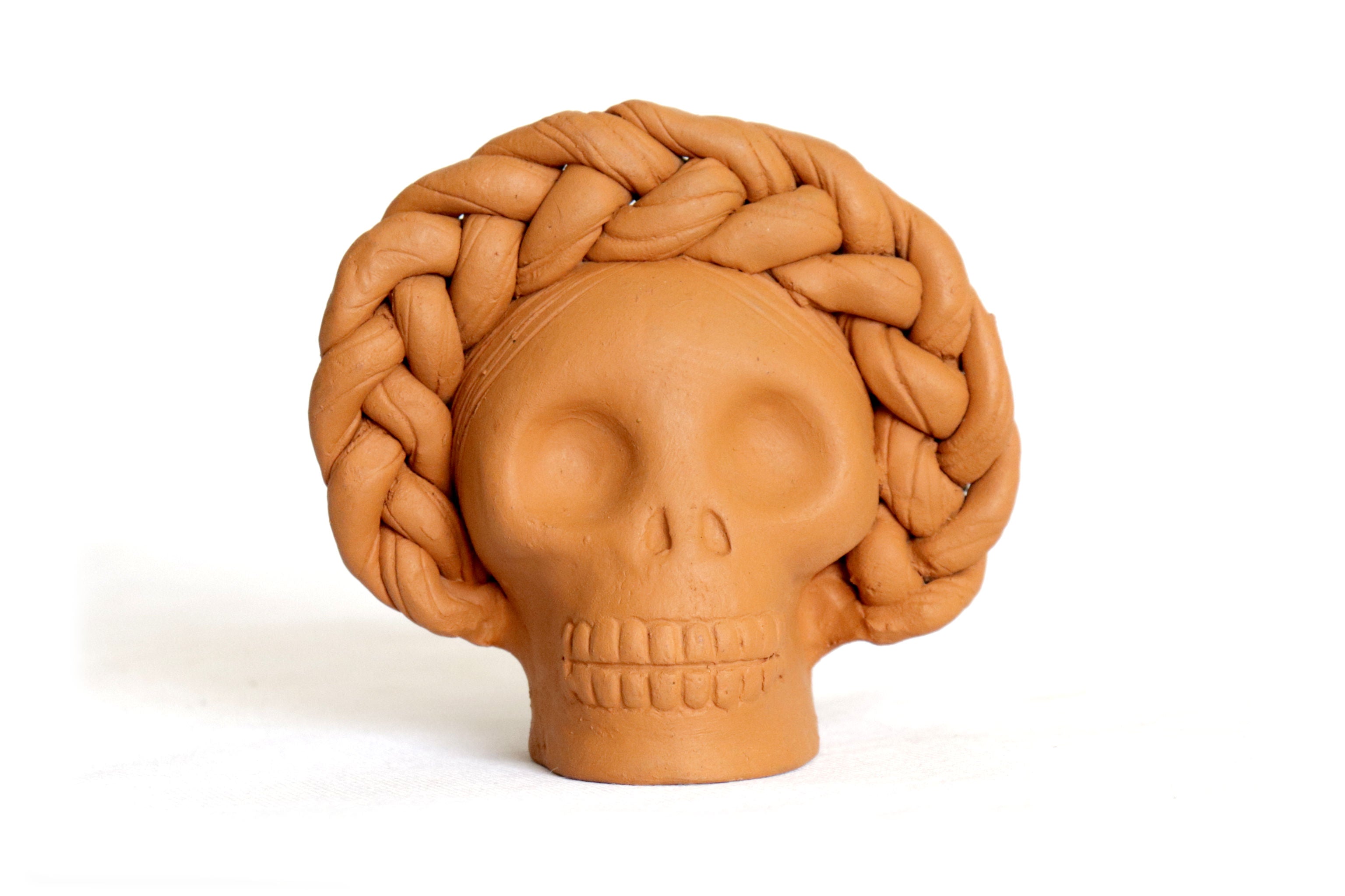 Planter of skulls small orange of topknot Brenda Capula