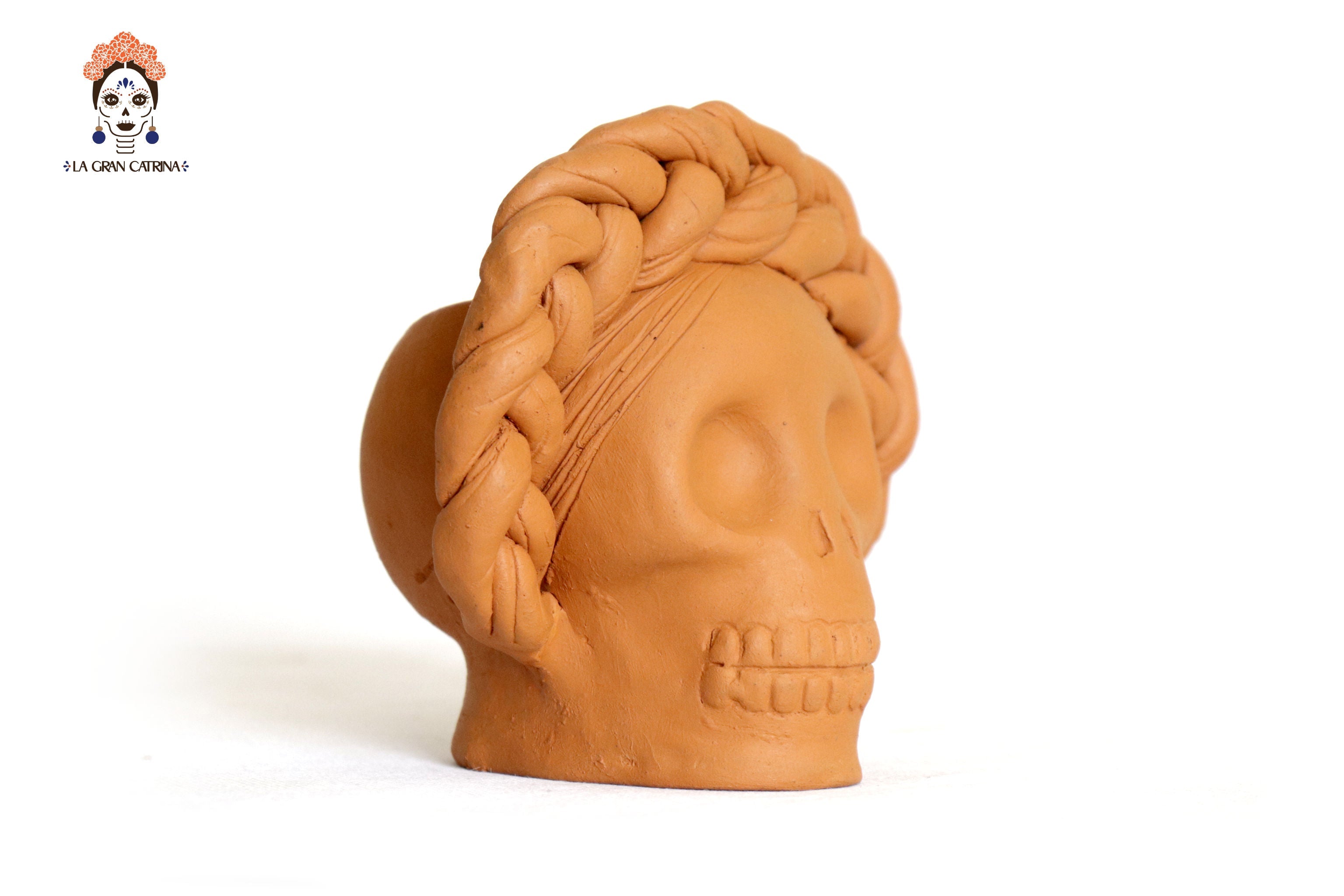 Planter of skulls small orange of topknot Brenda Capula