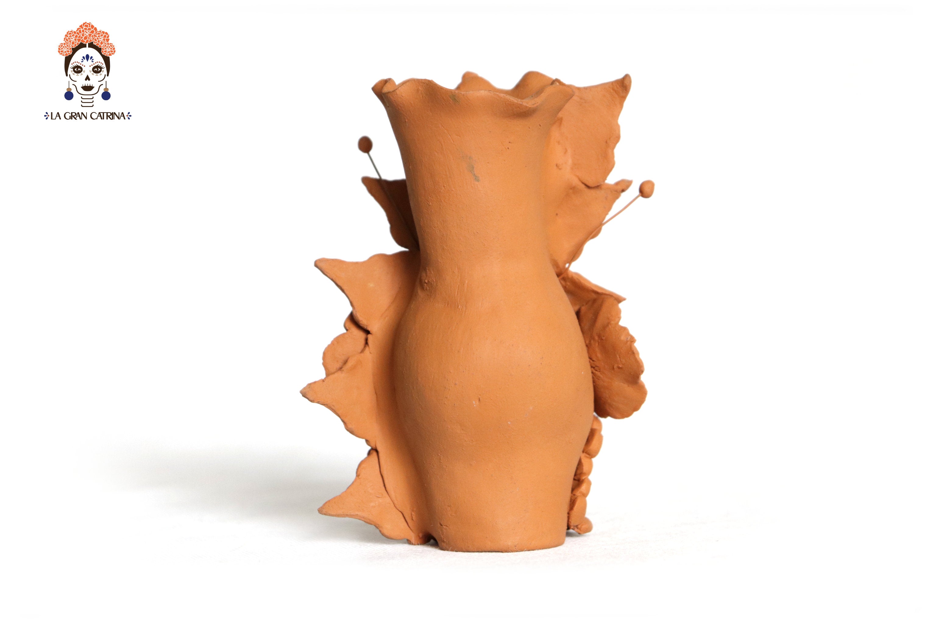 Set 3 Candleholder Natural Clay Flowers Relieve 5.5 in. Brenda Capula