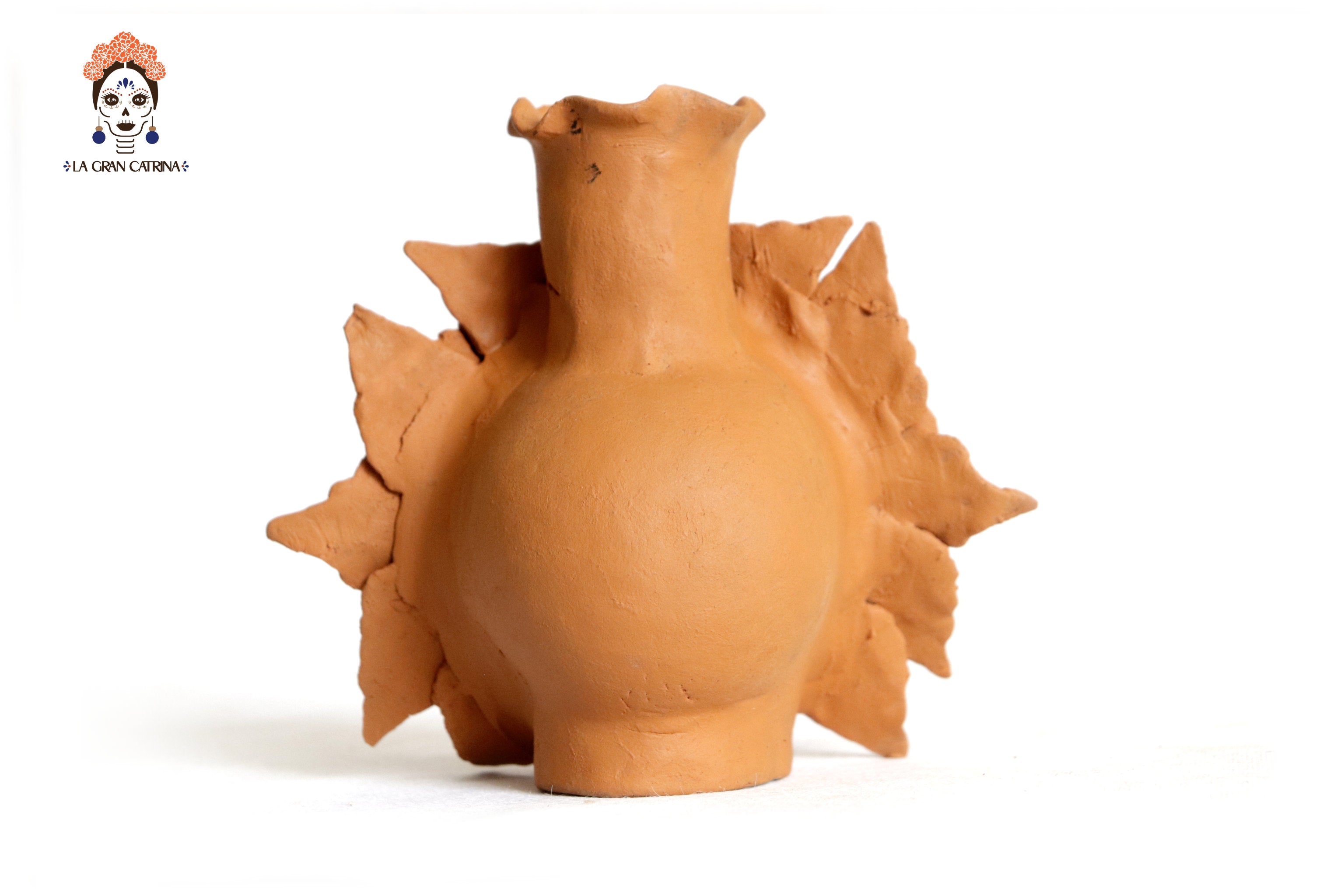 Trio of candleholders medium orange Day of the Dead for 1 Candle Brenda Capula