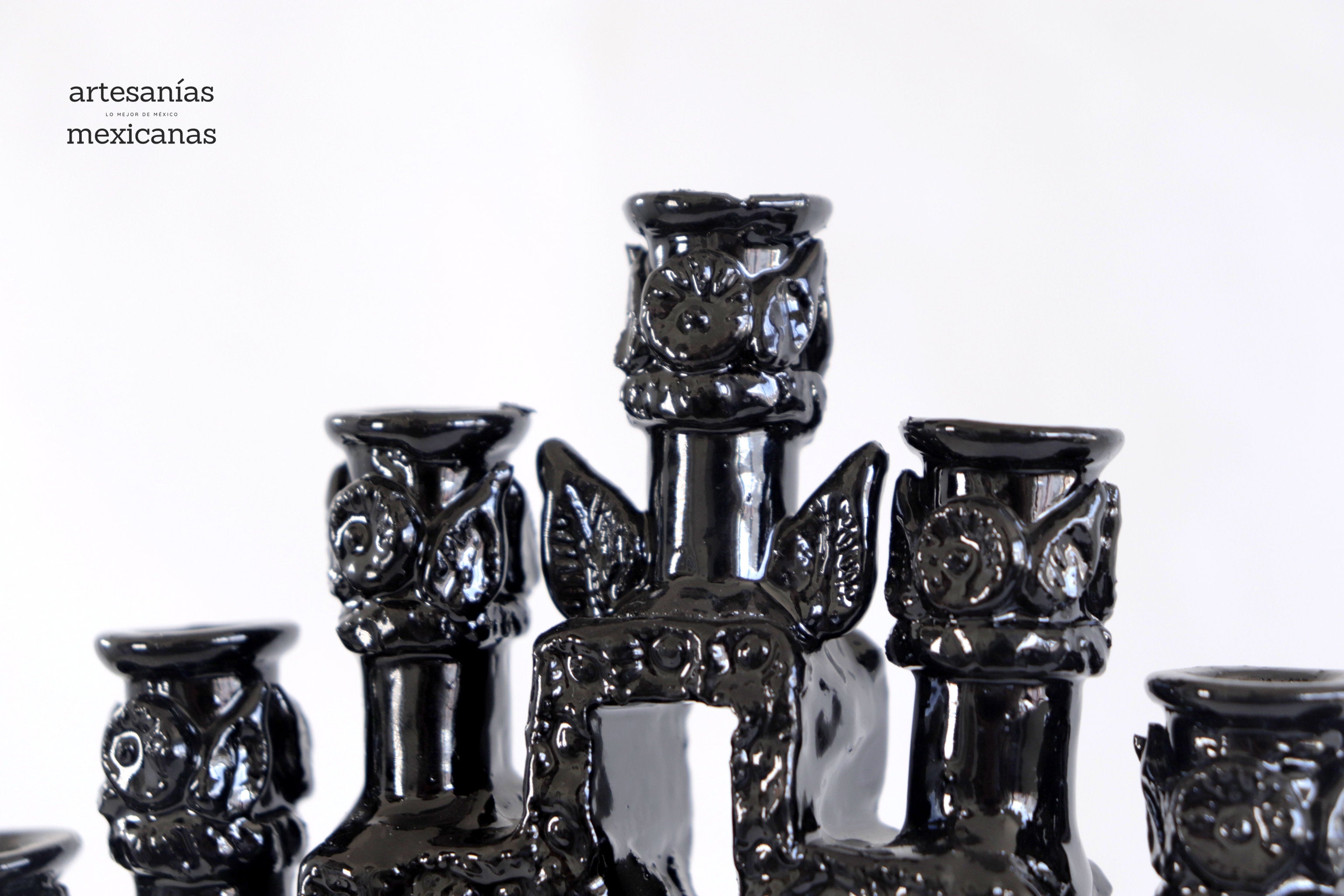 Candleholder black of 11-Candle - 11.8 in. Tereri