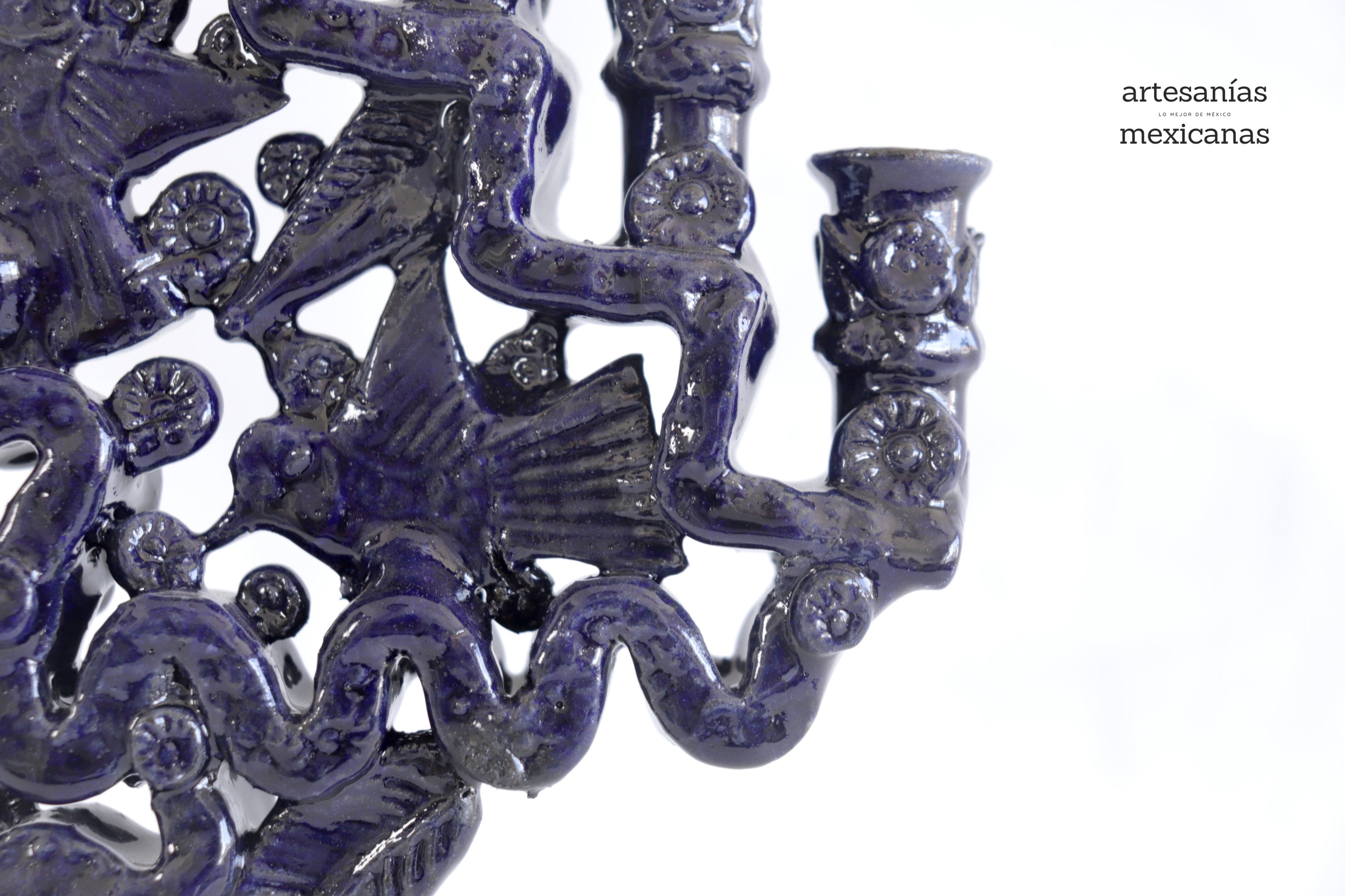 Candleholder Blue 15-Candle - 15 in. Tereri
