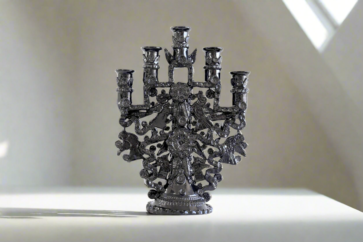 Candleholder of 5-Candle black - 10.2 in. Tereri