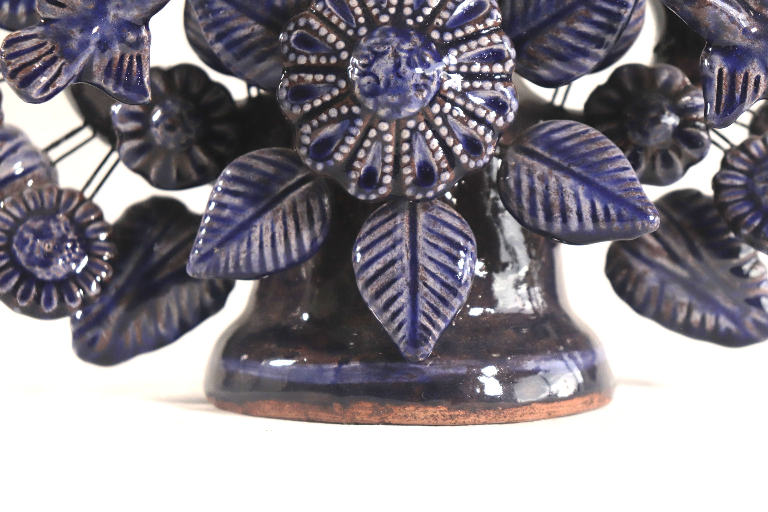 Tree of Life Medium Blue - 3 Candles - 14.5 in. Montoya