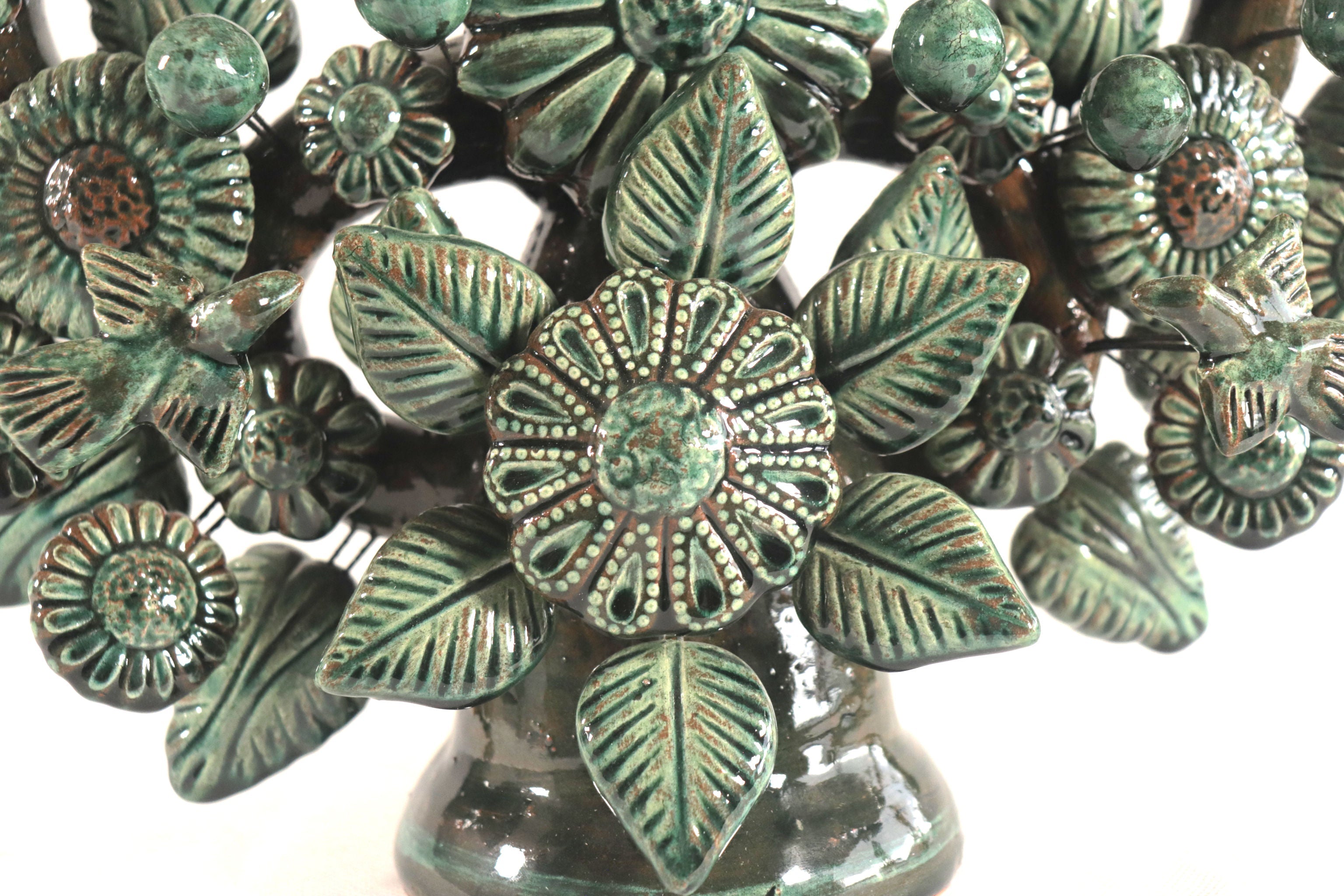 Tree of Life Medium Green - 3 Candles - 14.5 in. Montoya