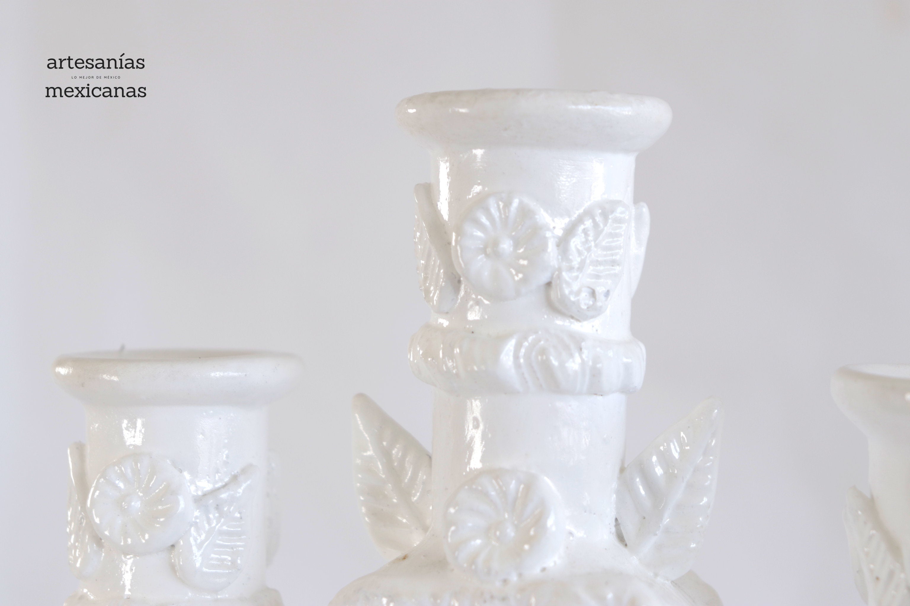 Candleholder of 5-Candle white - 10.2 in. Tereri