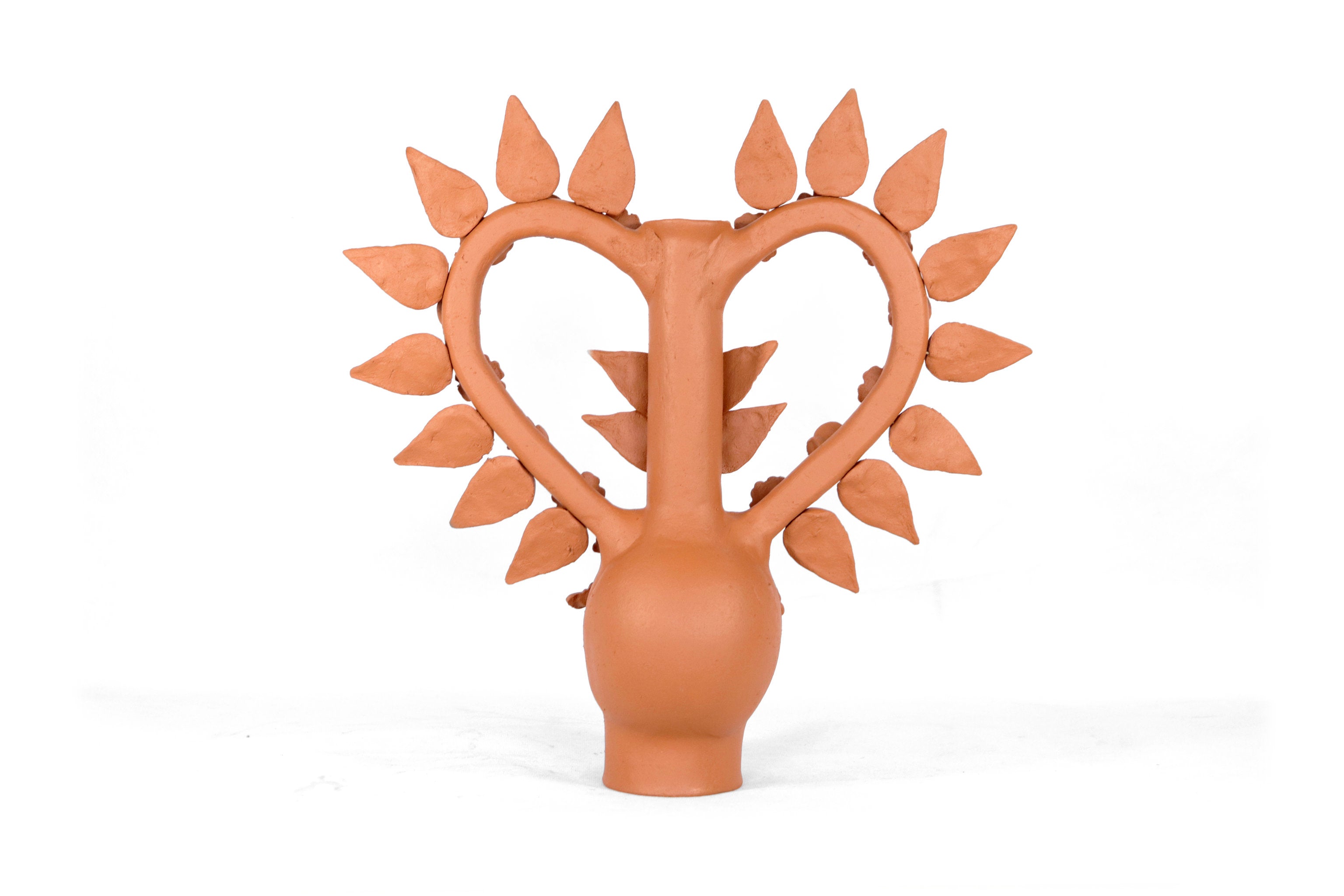 Candleholder Skull Natural Clay Tree Vida - 11.5 in. Pery