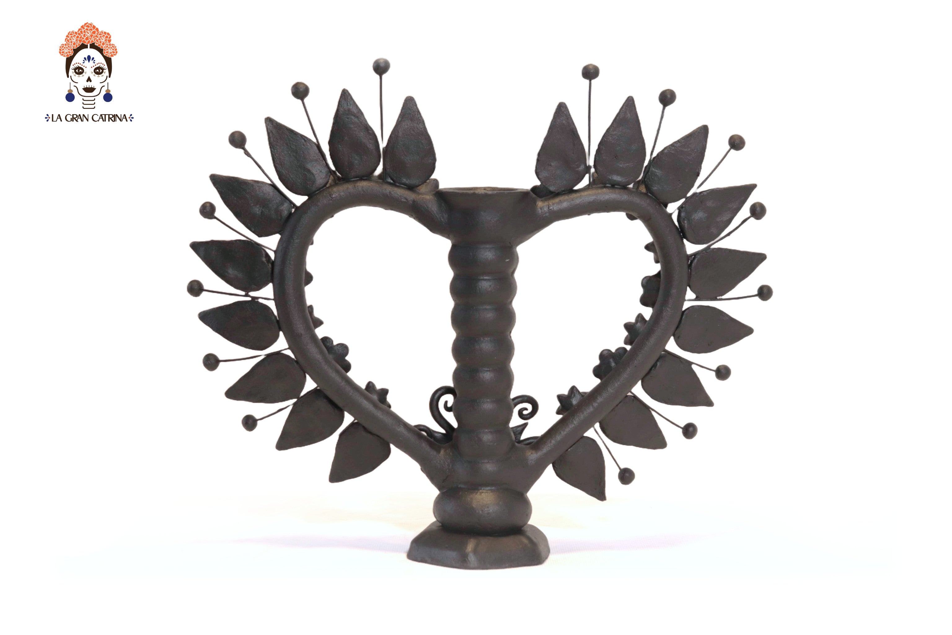 Candleholder of Heart Black Pery