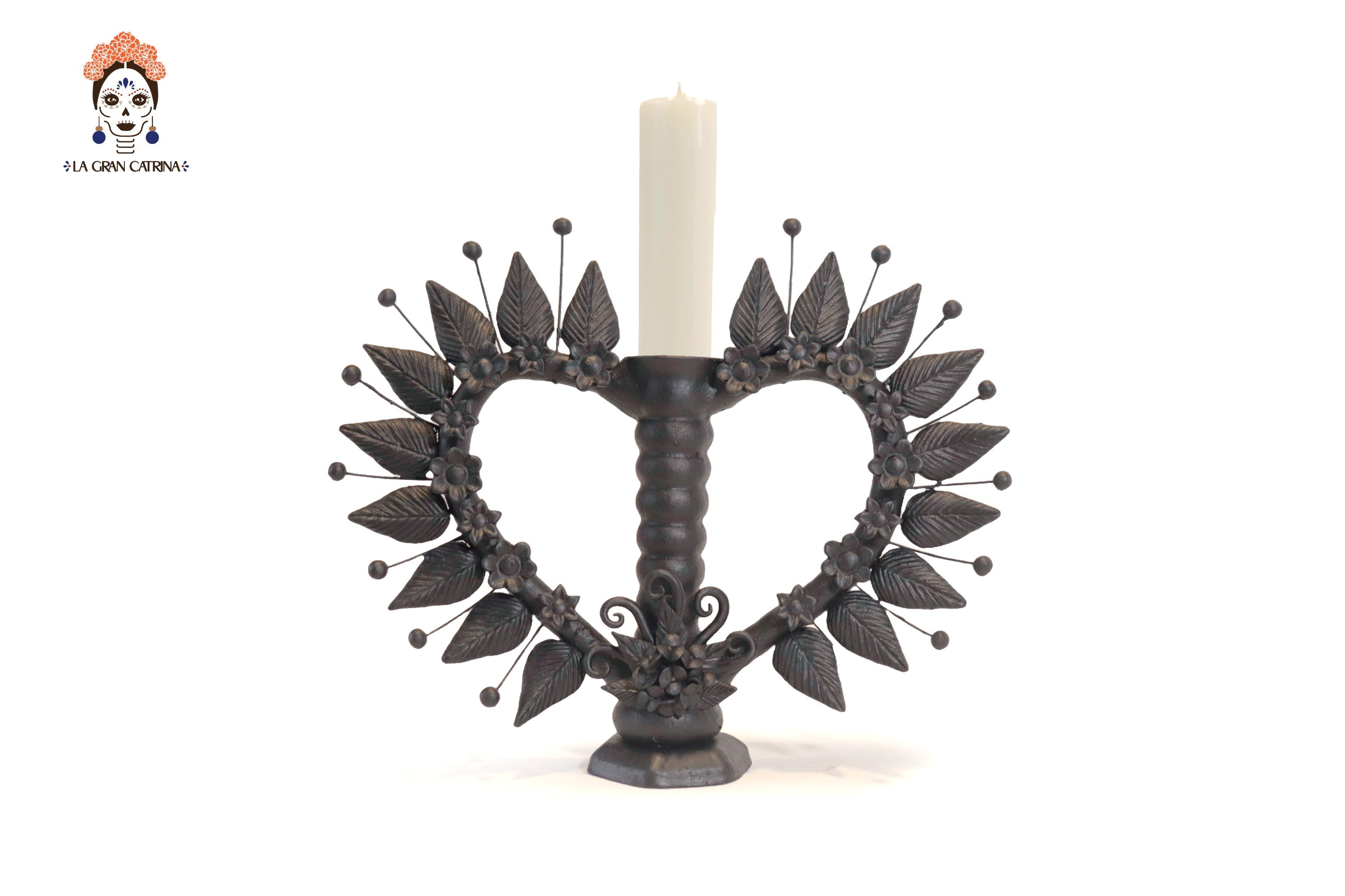 Candleholder of Heart Black Pery