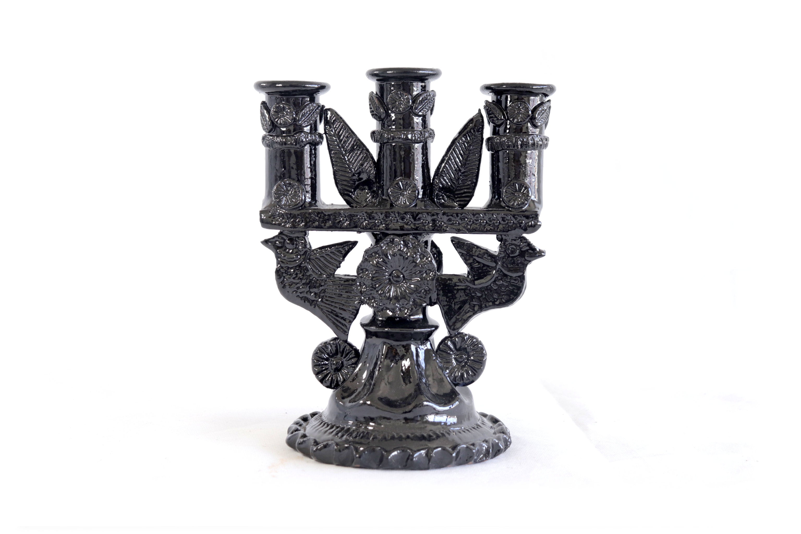 3-Candle Candleholder black - 9 in. Tereri