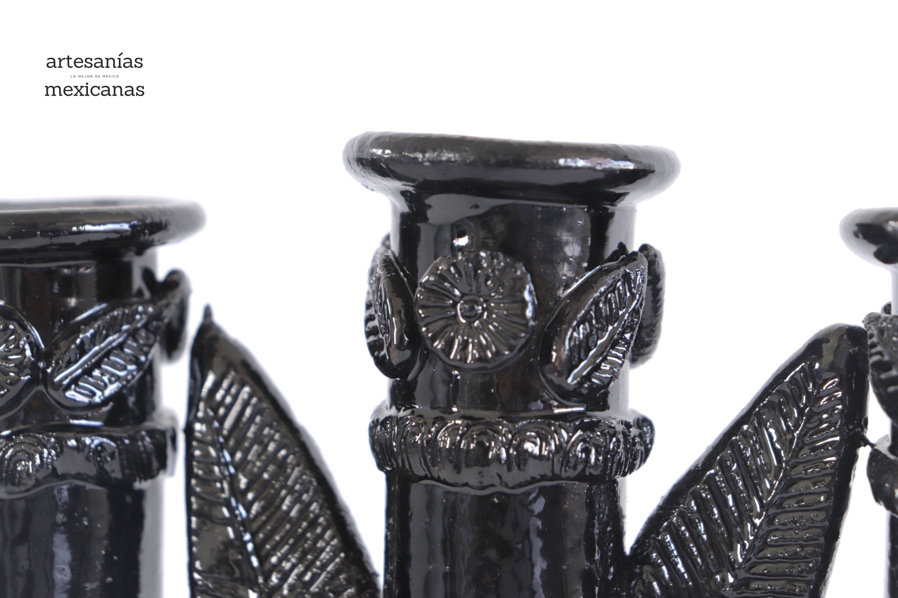 3-Candle Candleholder black - 9 in. Tereri