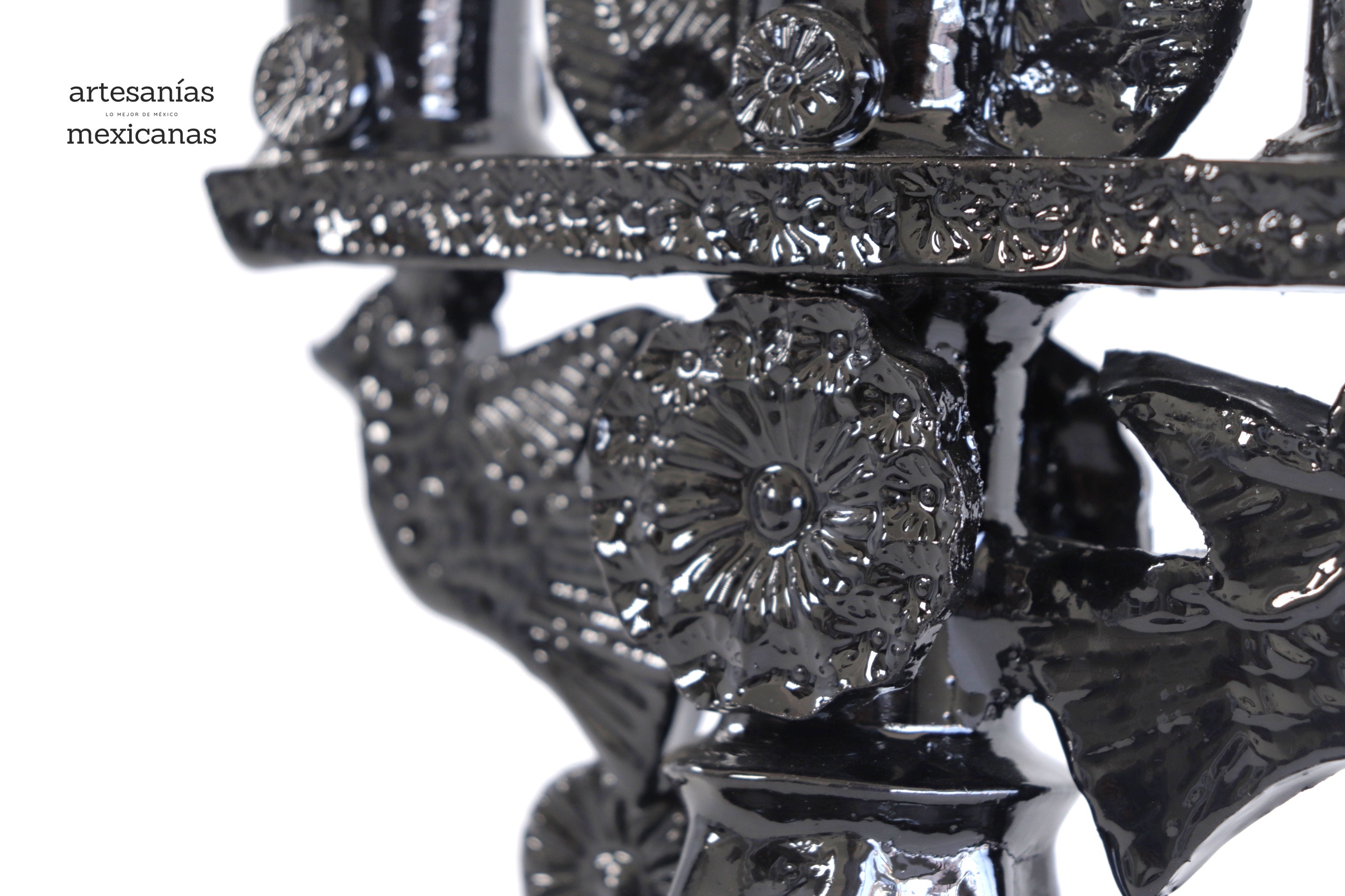 3-Candle Candleholder black - 9 in. Tereri