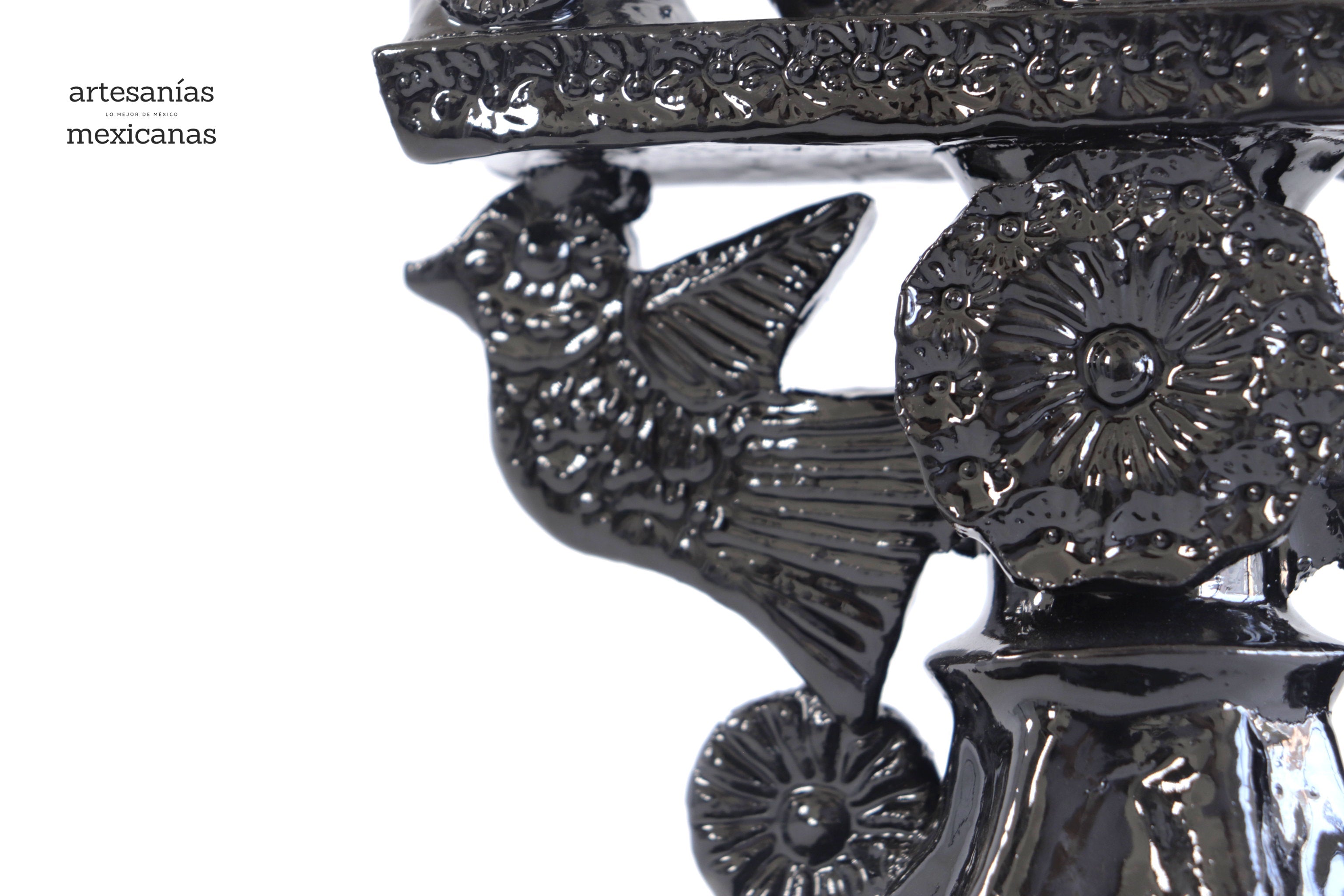 3-Candle Candleholder black - 9 in. Tereri