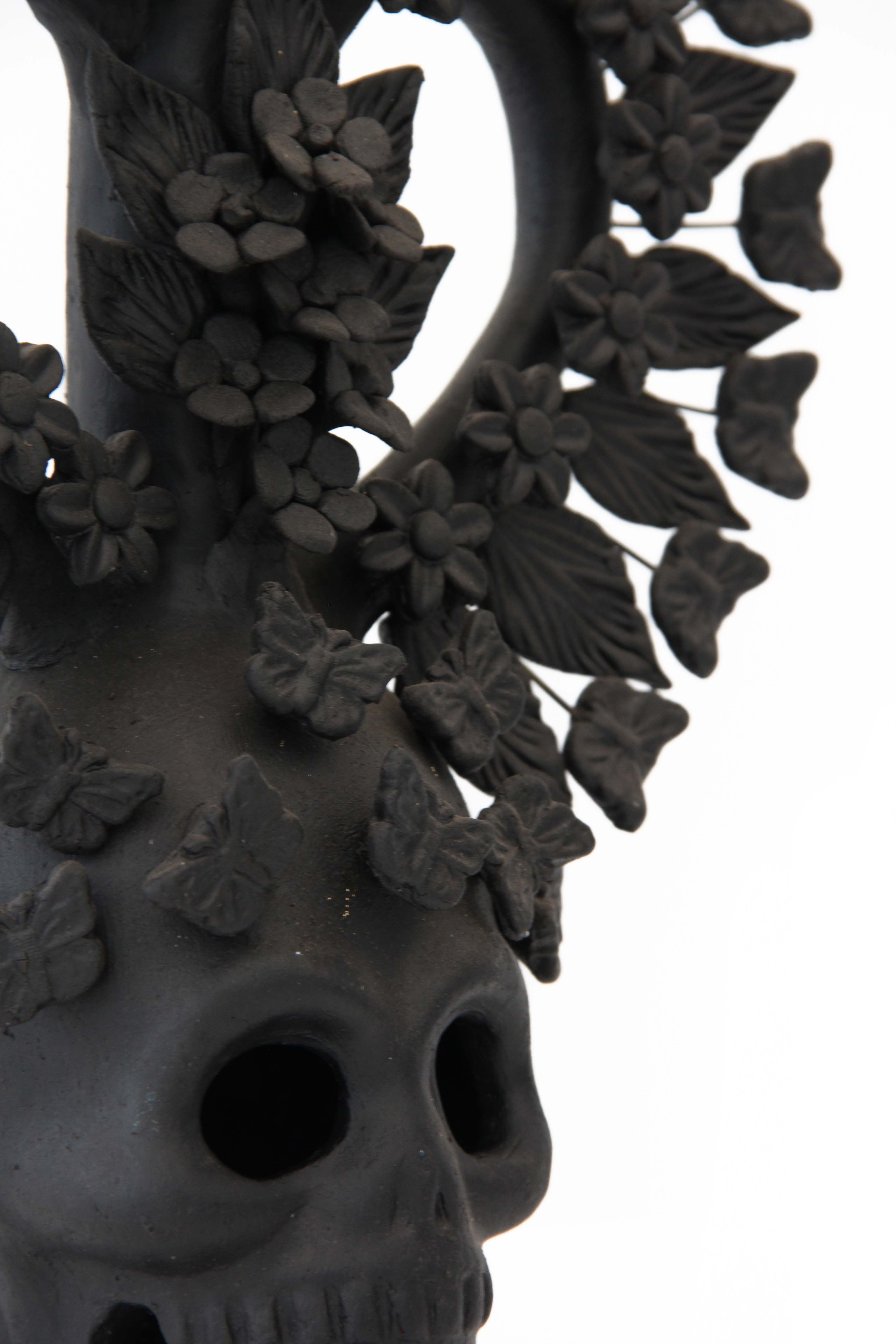 Candleholder Day of the Dead Black - 11.5 in. Pery