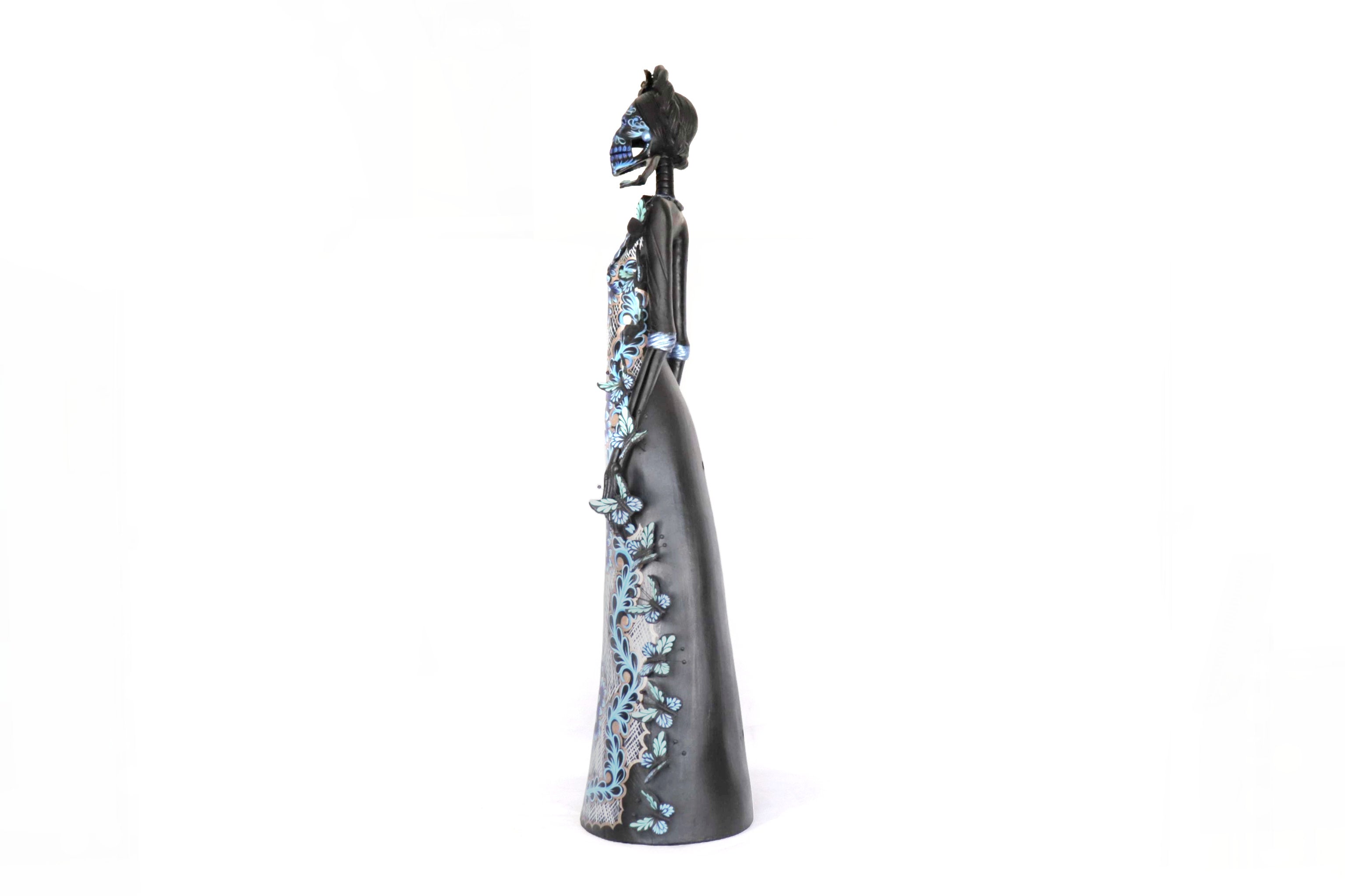 Catrina black with Butterflies Blue - 40 in. Adan