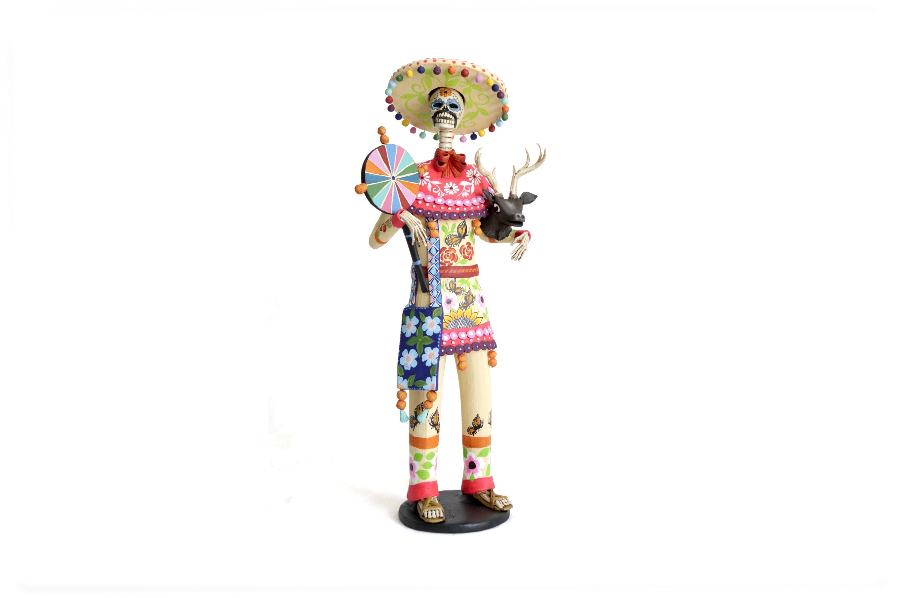Pair of Catrines Huicholes - 20 in. Adan