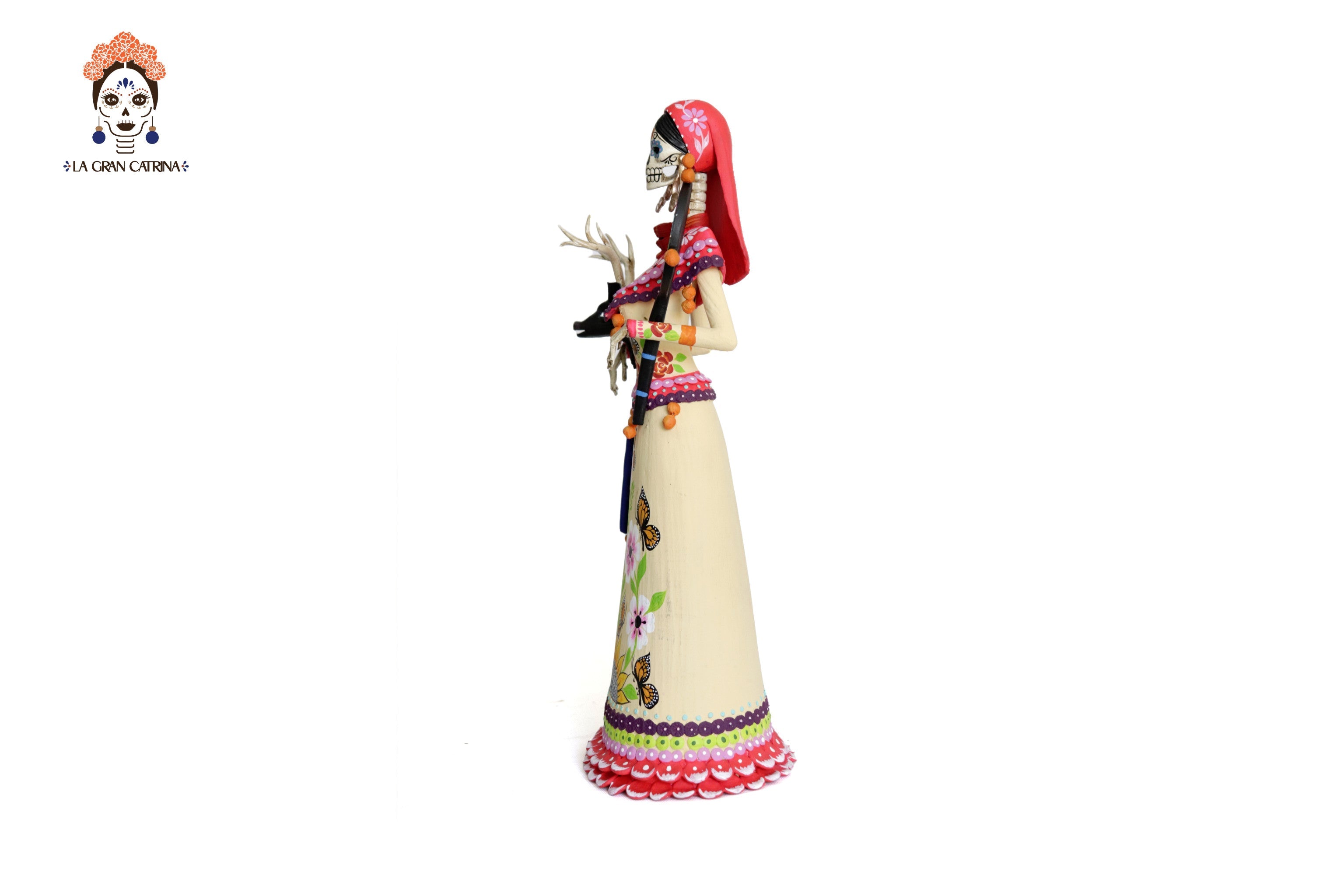 Pair of Catrines Huicholes - 20 in. Adan