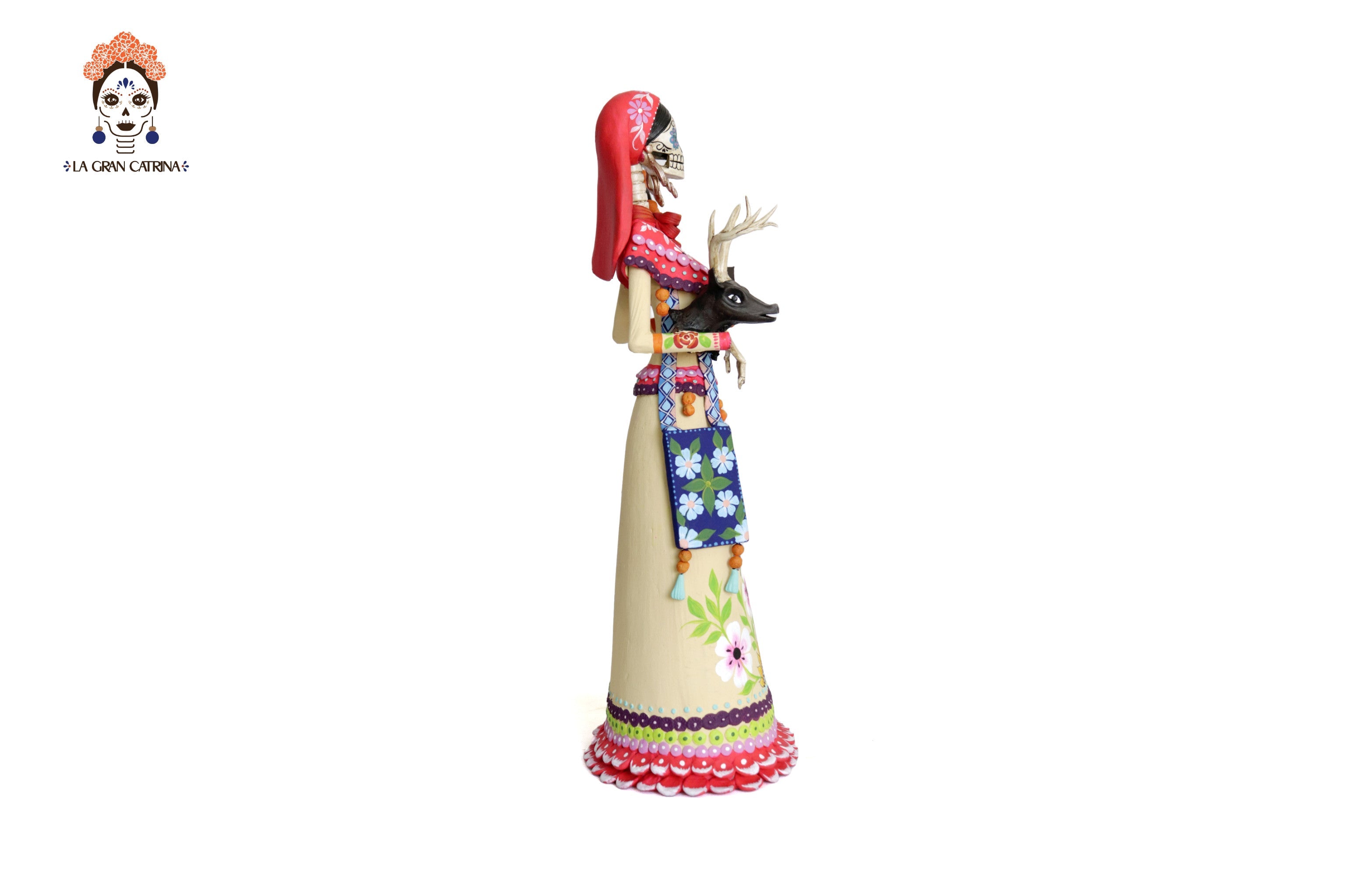 Pair of Catrines Huicholes - 20 in. Adan