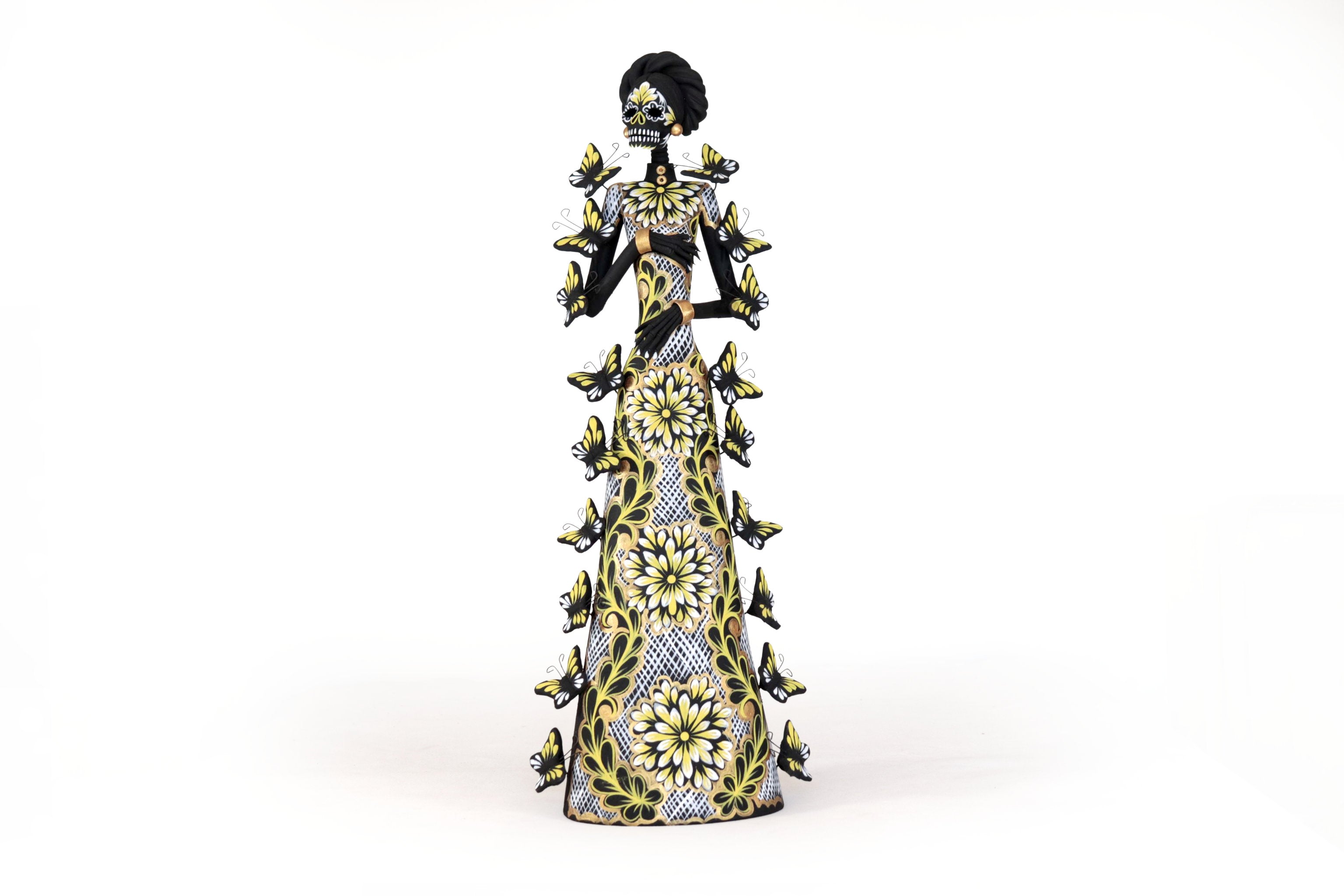 Catrinas hermanas of butterflies - White and yellow - 20 in. Adan