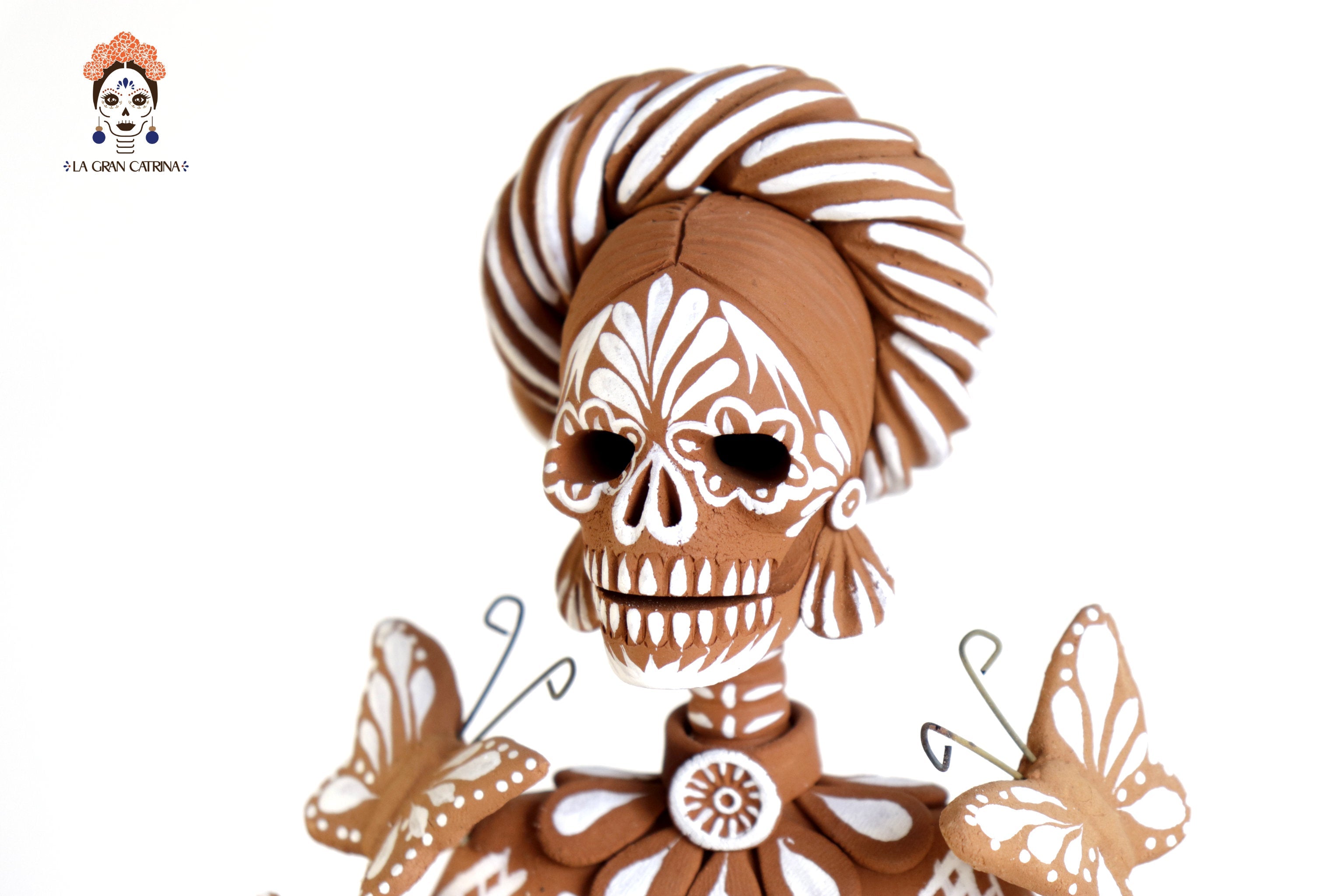 Catrina butterflies natural and white - 20 in. Jose Santiago Capula