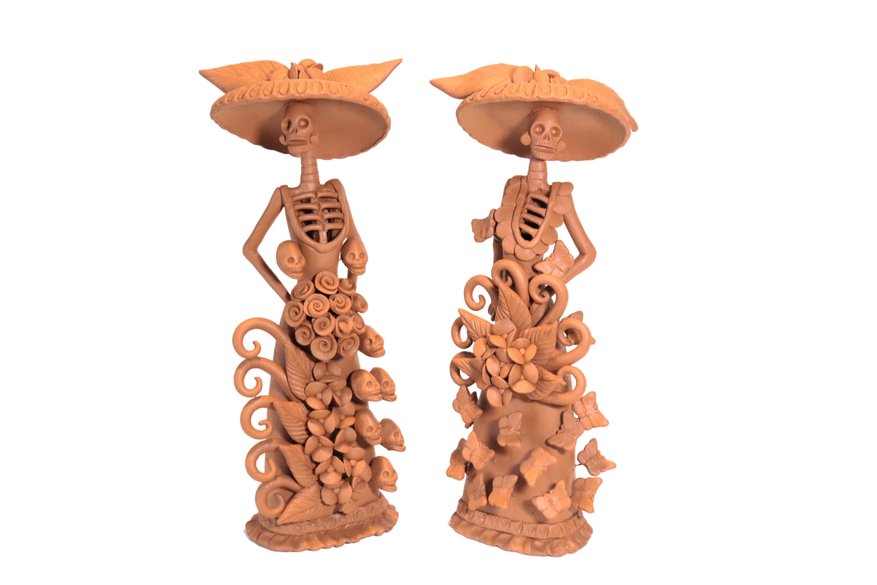 Pair of Catrinas Clay - 12 in. Pery
