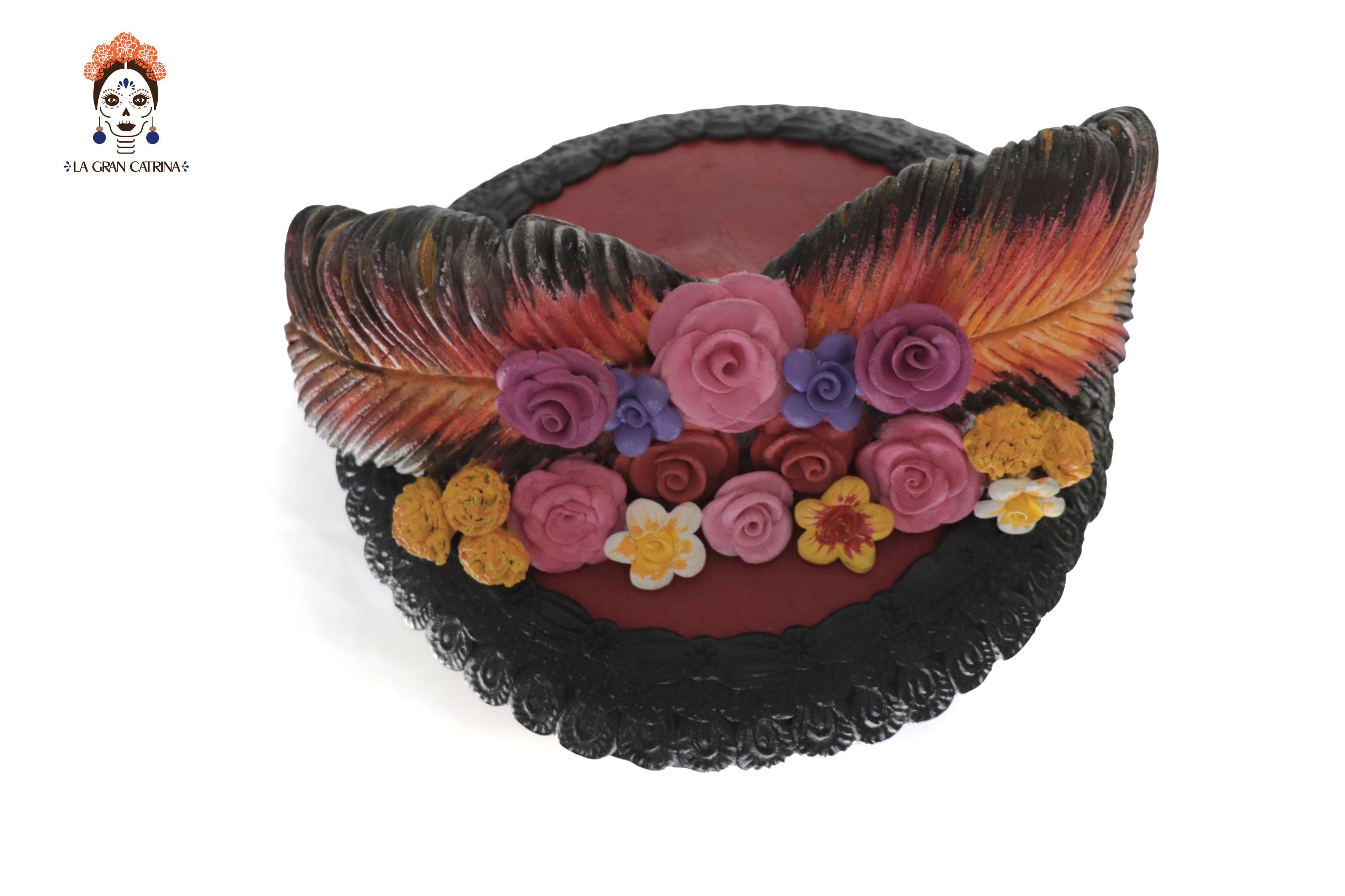 Catrina Elegante with Flowers of Marigold - 28 in. Carolina y Ramon de la Cruz