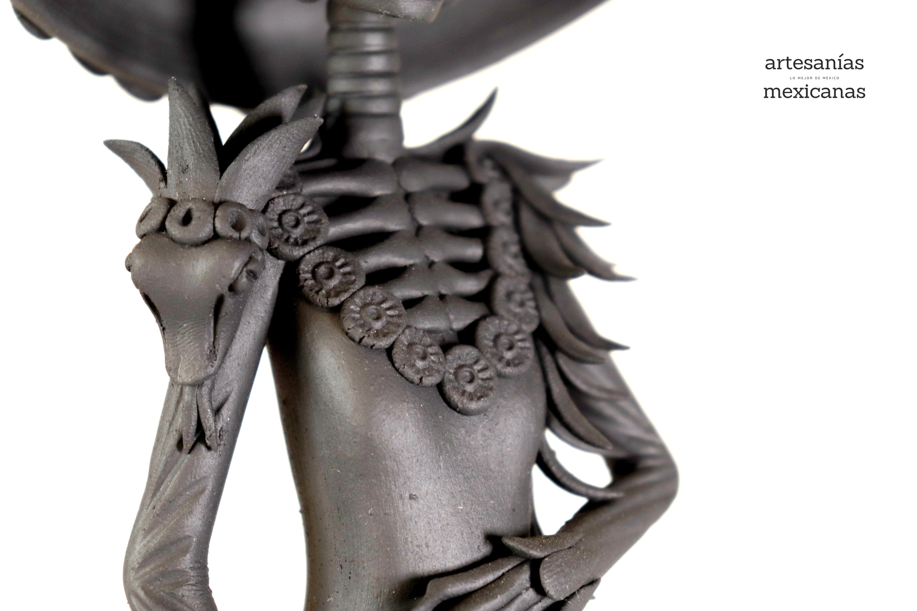 Catrina black on skull - 19 in. Adan