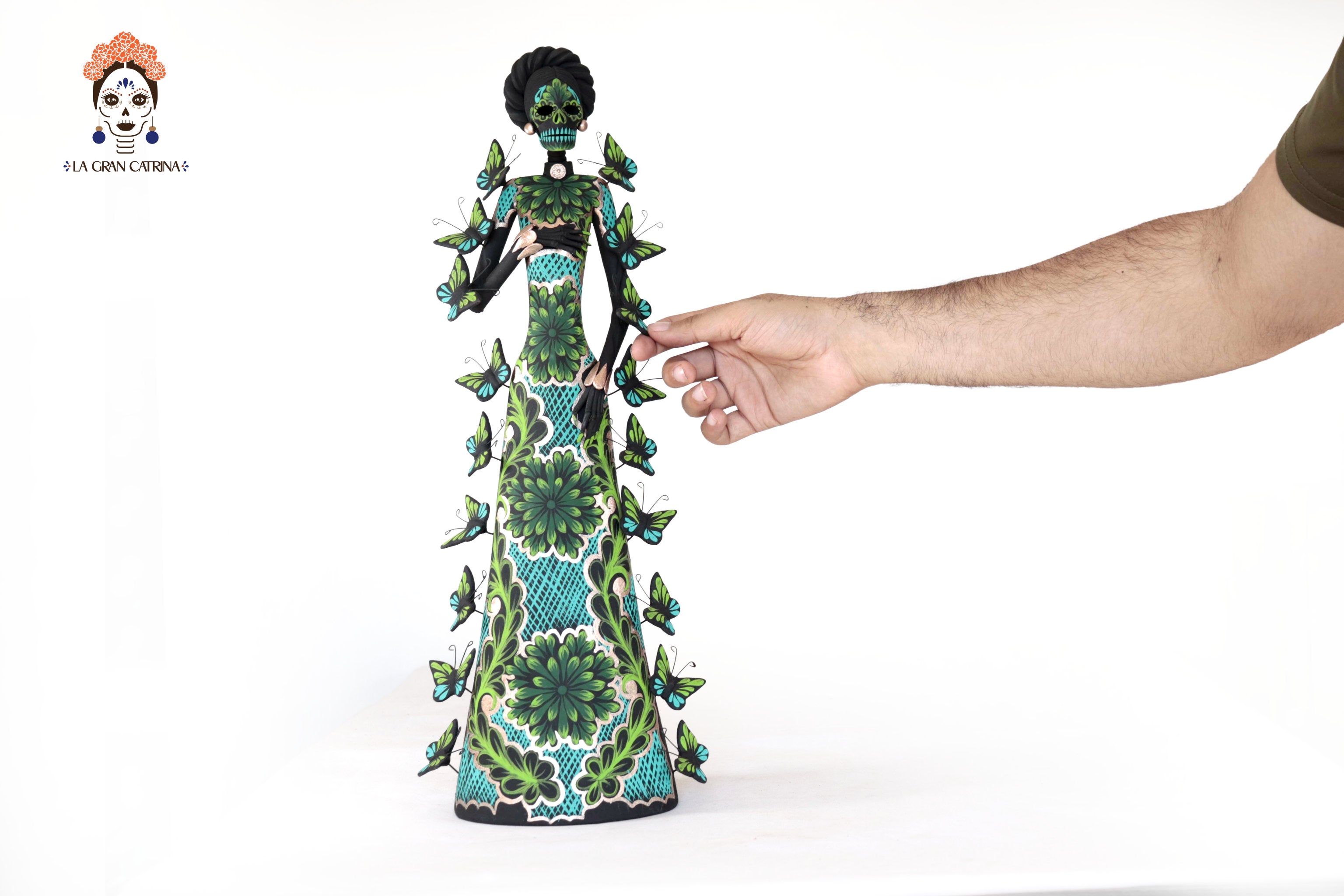 Catrinas hermanas of butterflies - Green - 20 in. Adan