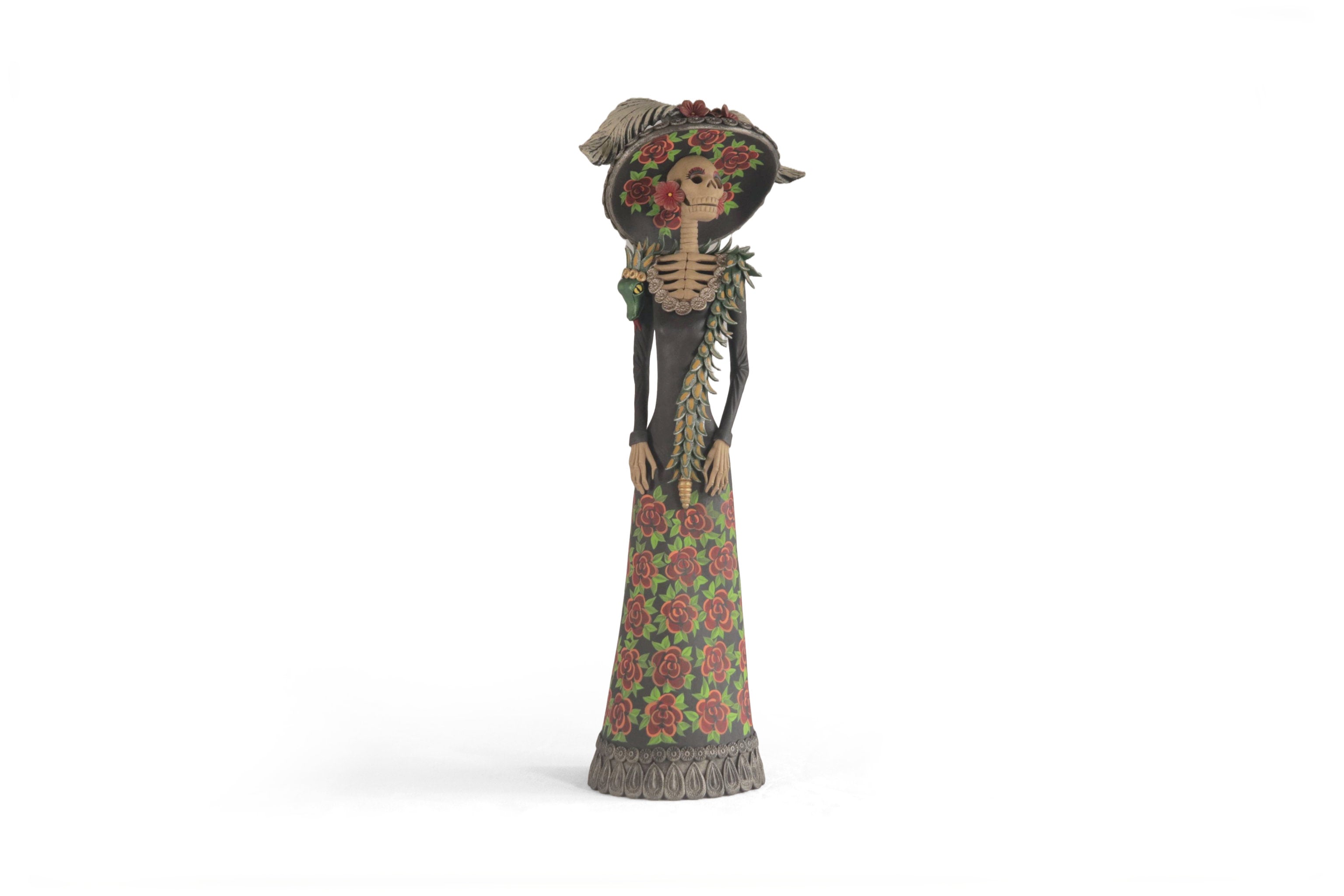 La Frida with la serpiente with Flowers orange - 18 in. Adan