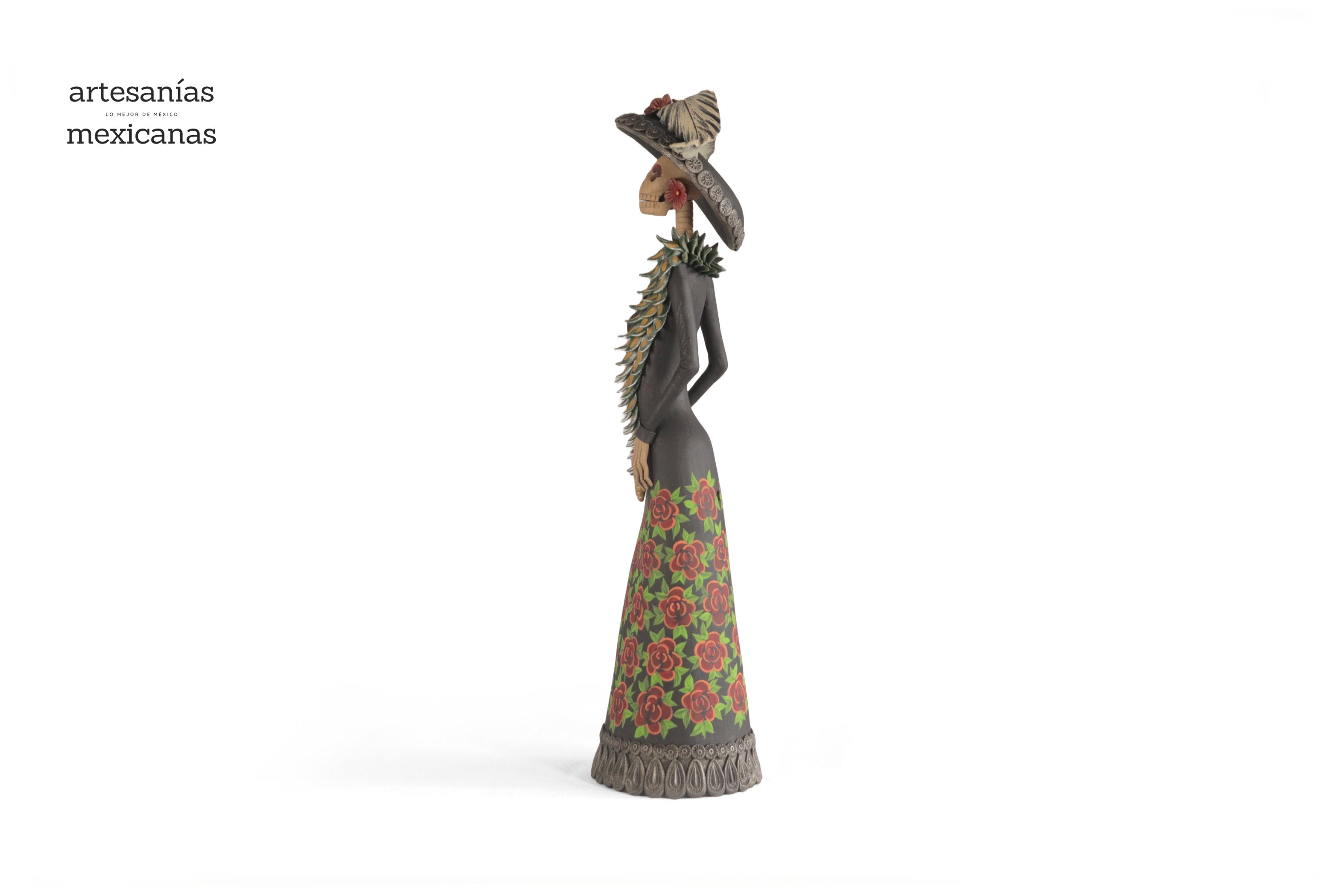 La Frida with la serpiente with Flowers orange - 18 in. Adan