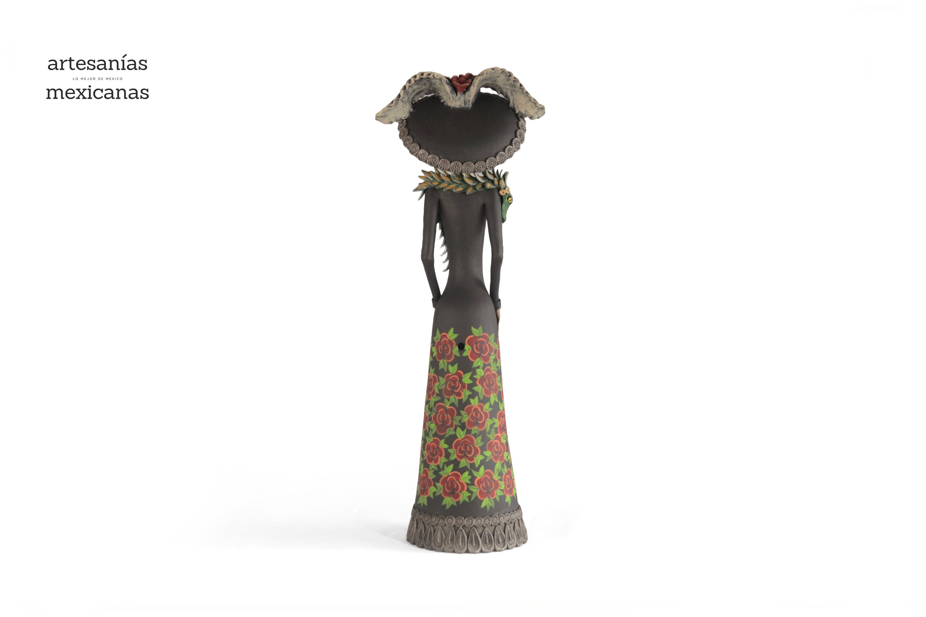 La Frida with la serpiente with Flowers orange - 18 in. Adan