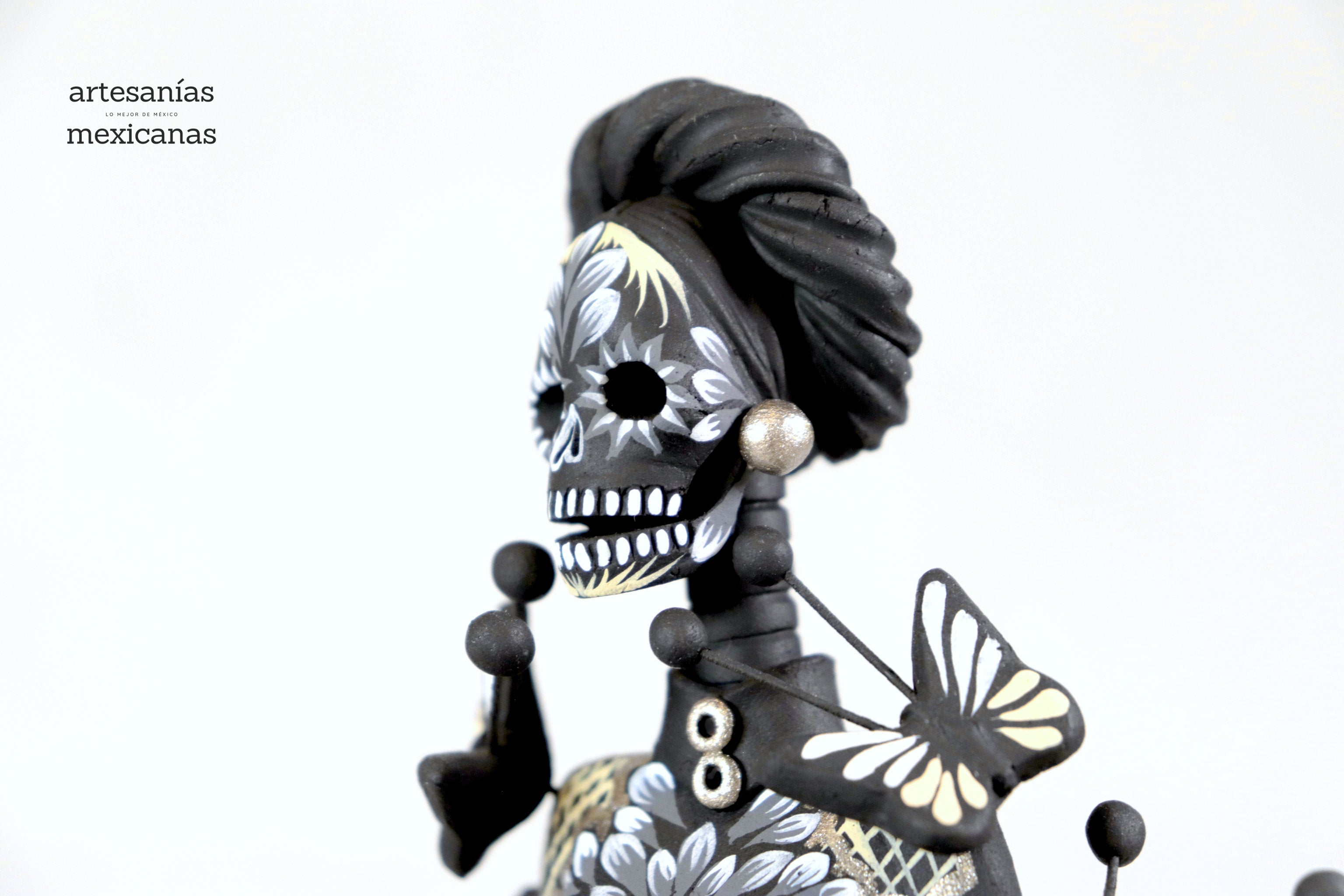Catrina of butterflies gray and yellow - 12 in. Adan