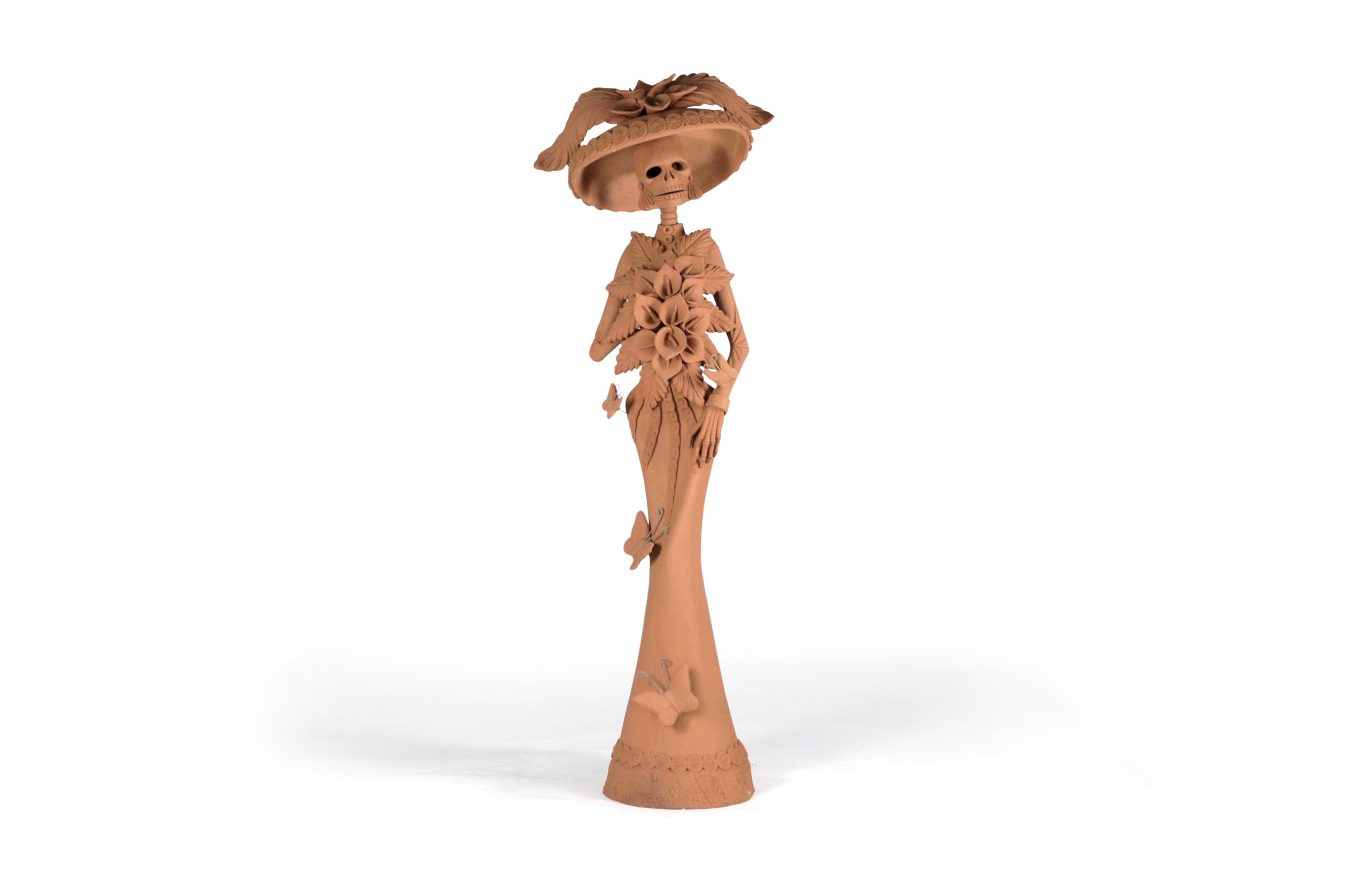 Catrina with Hat and Ramo - 18.5 in. Adan