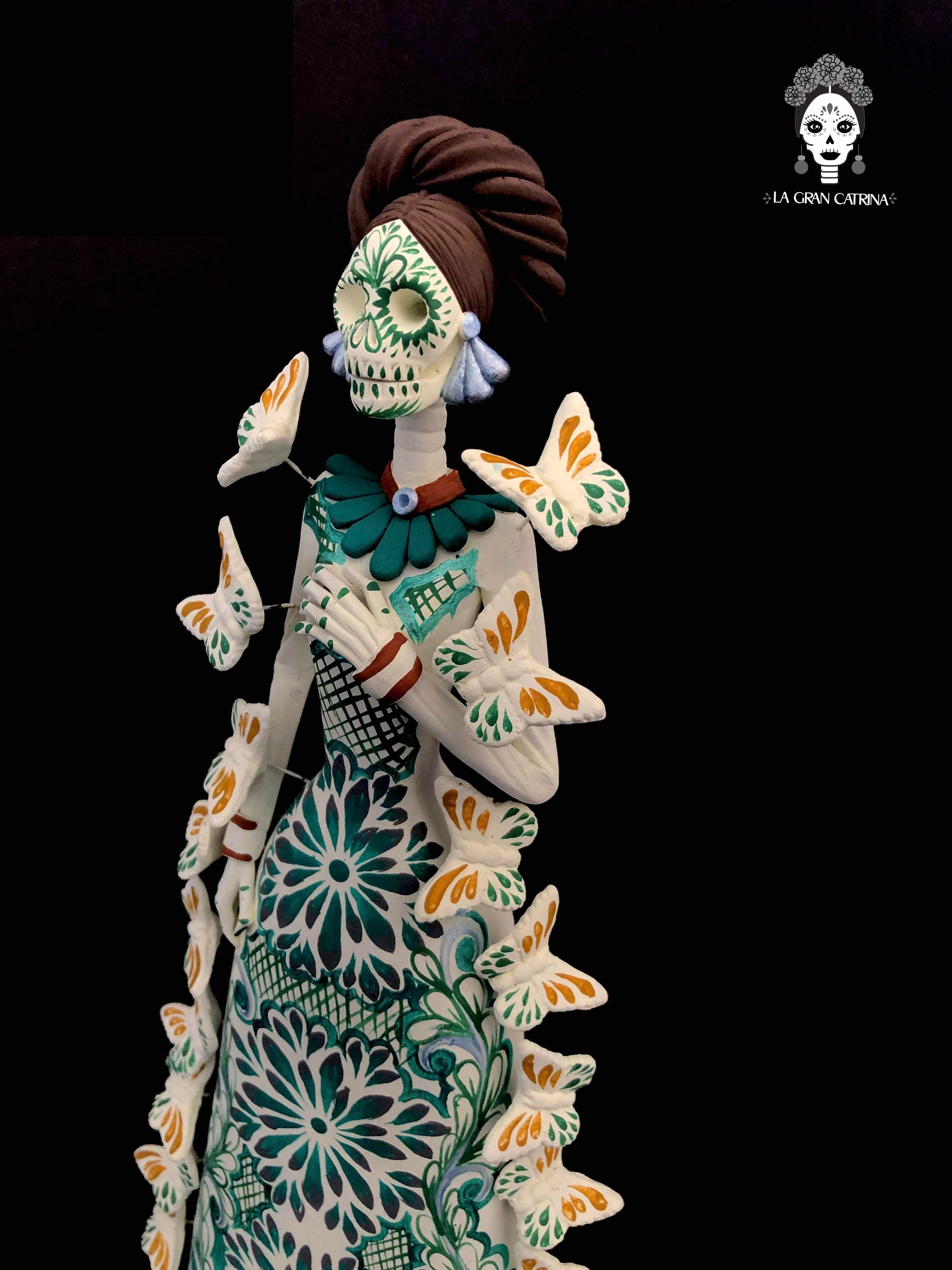Catrina white of butterflies turquoises - 12 in. Adan