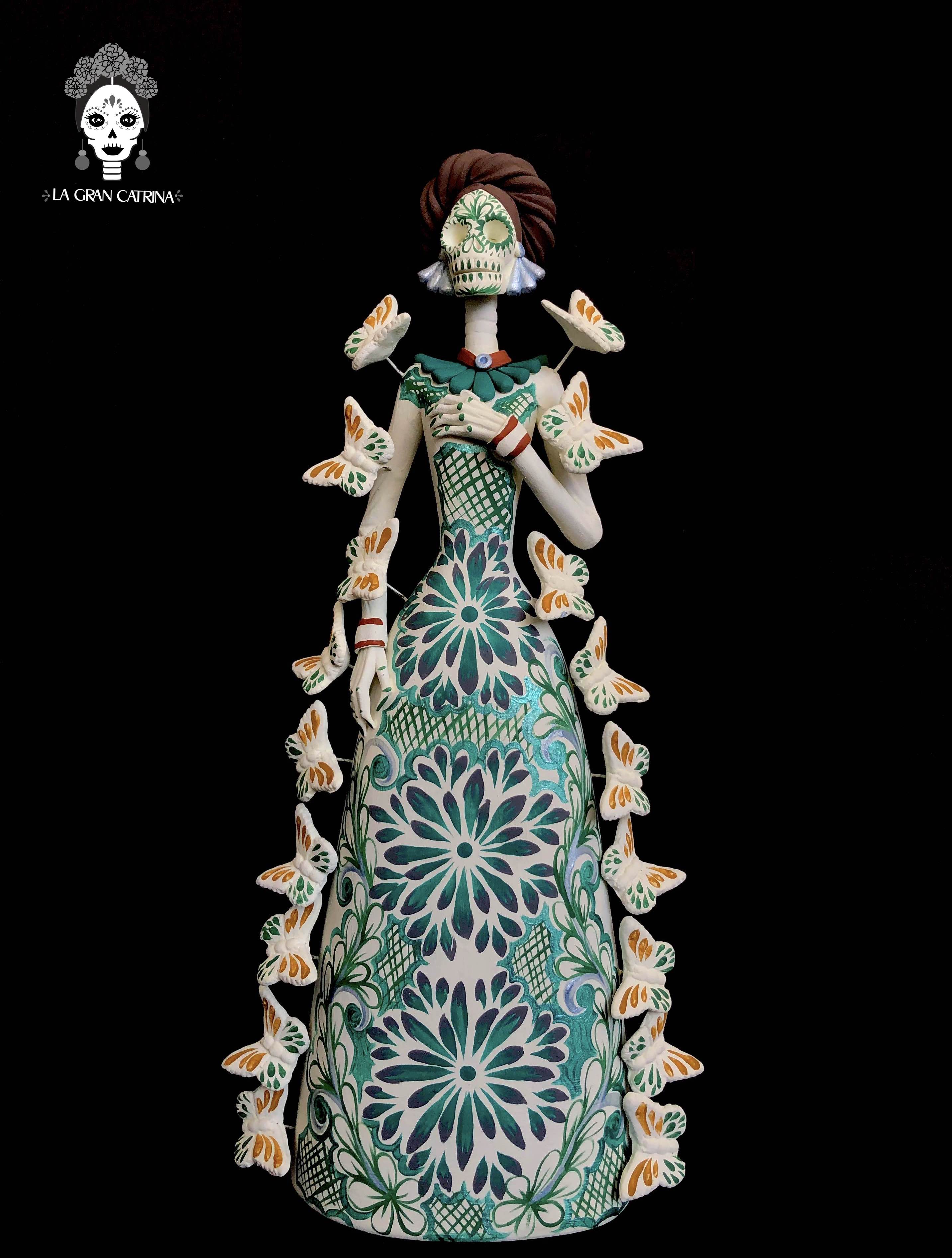 Catrina white of butterflies turquoises - 12 in. Adan